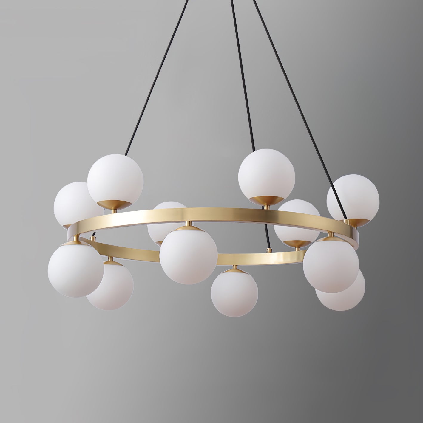 Bubbles Brass Ring Chandelier - Cueteks