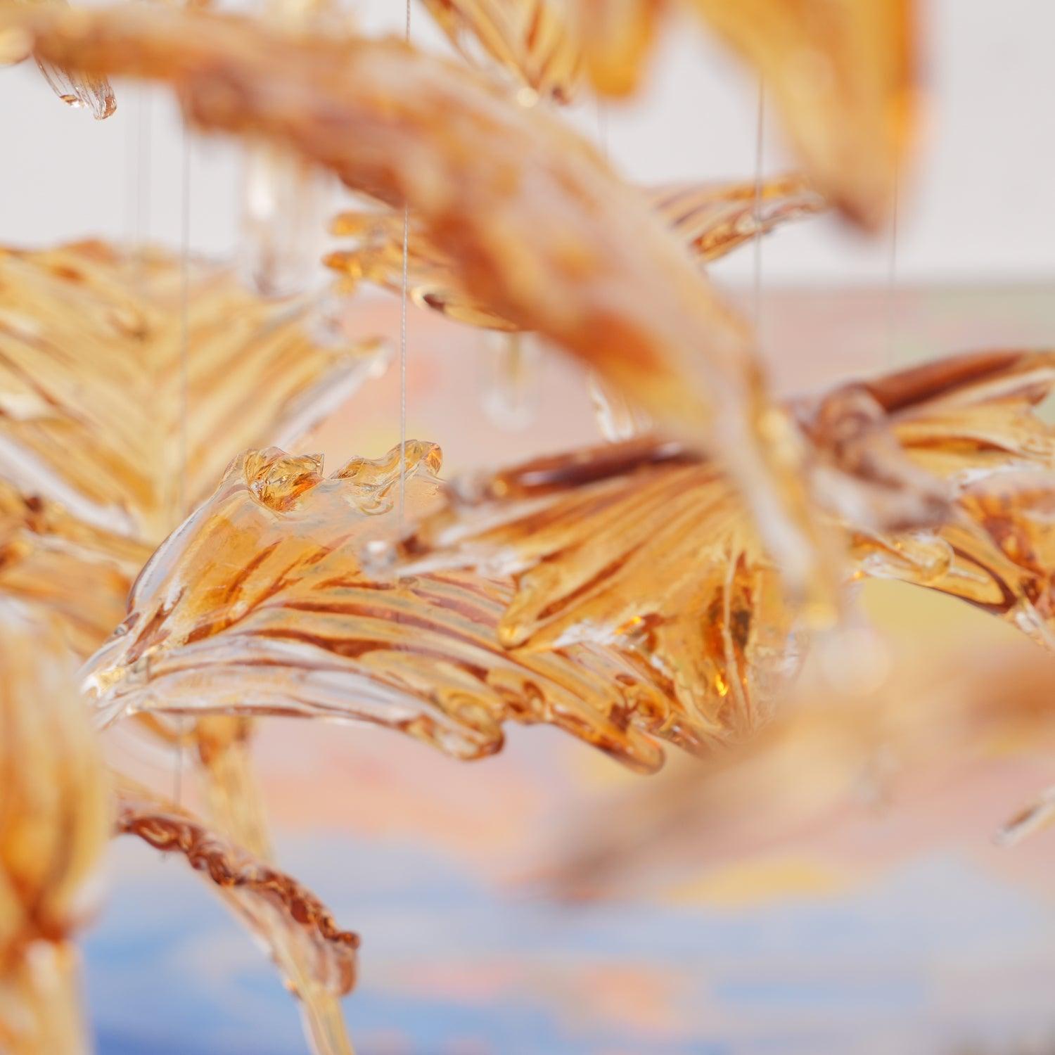 Multicolor Crystal Maple Leaf Chandelier - Cueteks