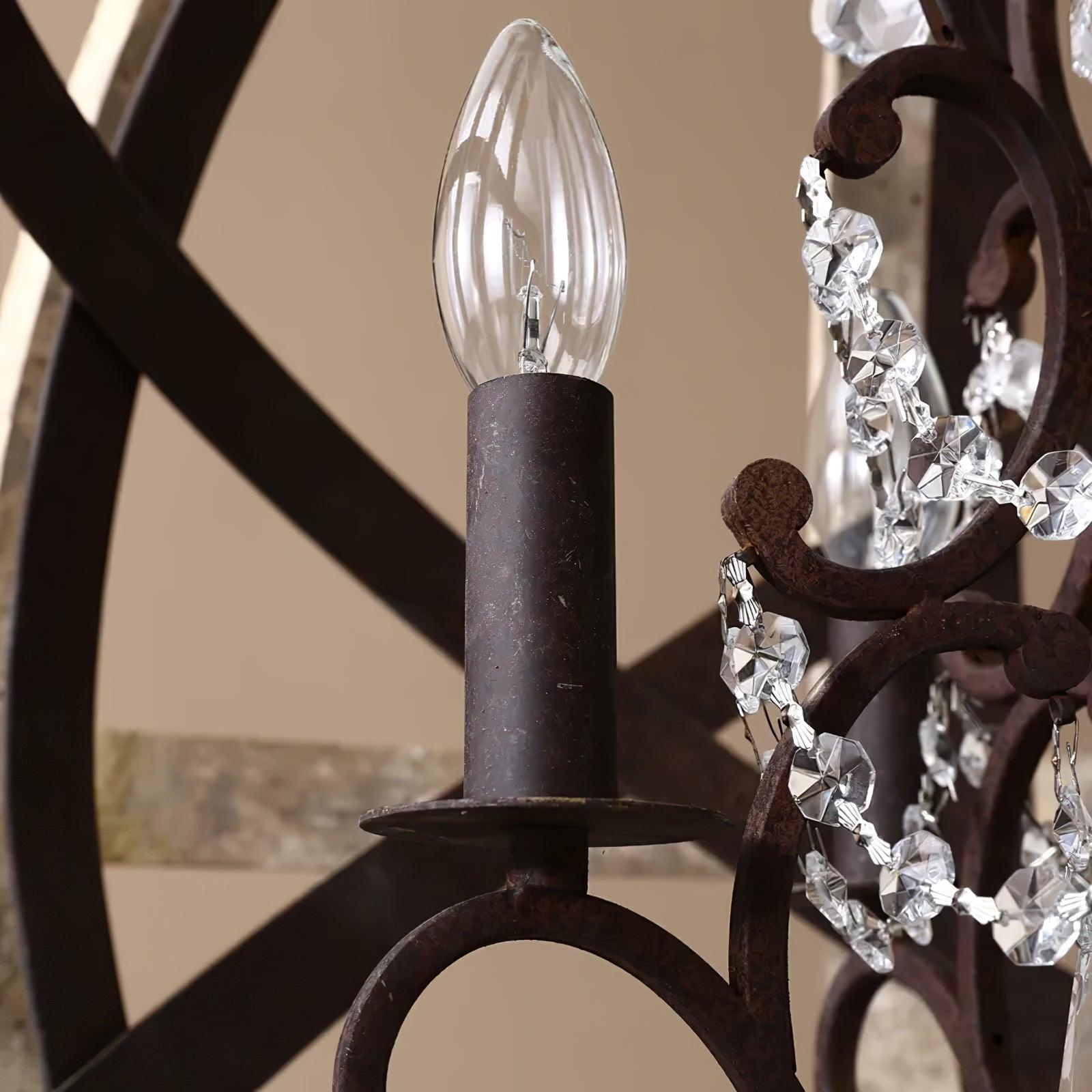 Retro Globe Weathered Chandelier - Cueteks