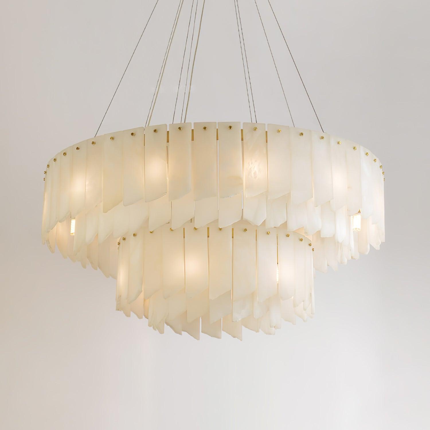 Alabaster Cascade Tiered Chandelier - Cueteks