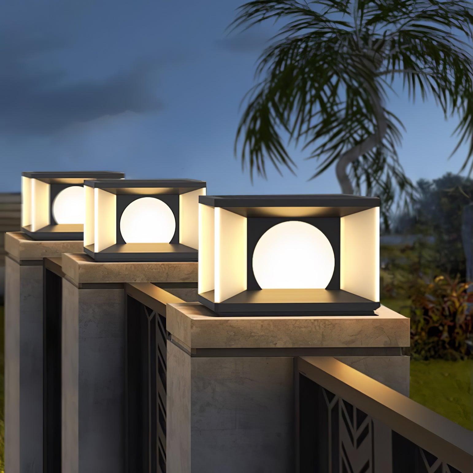 Eclipse Cube Outdoor Post Light - Cueteks