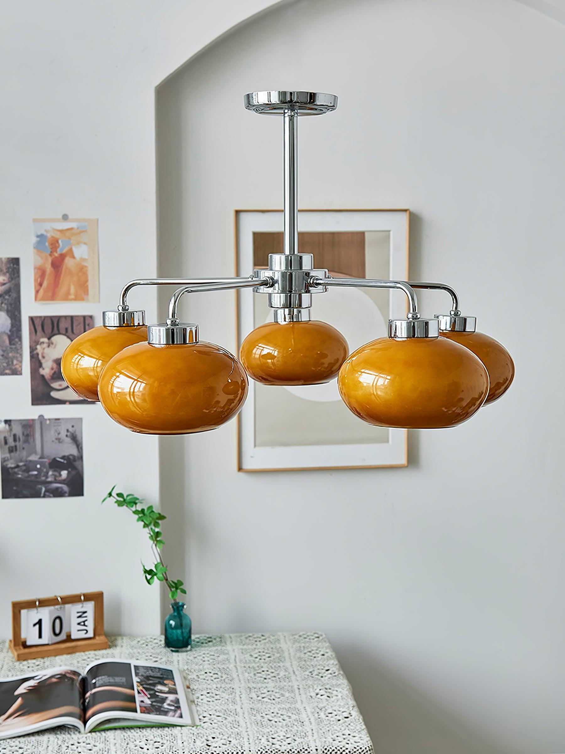 Oval Persimmon Chandelier - Cueteks