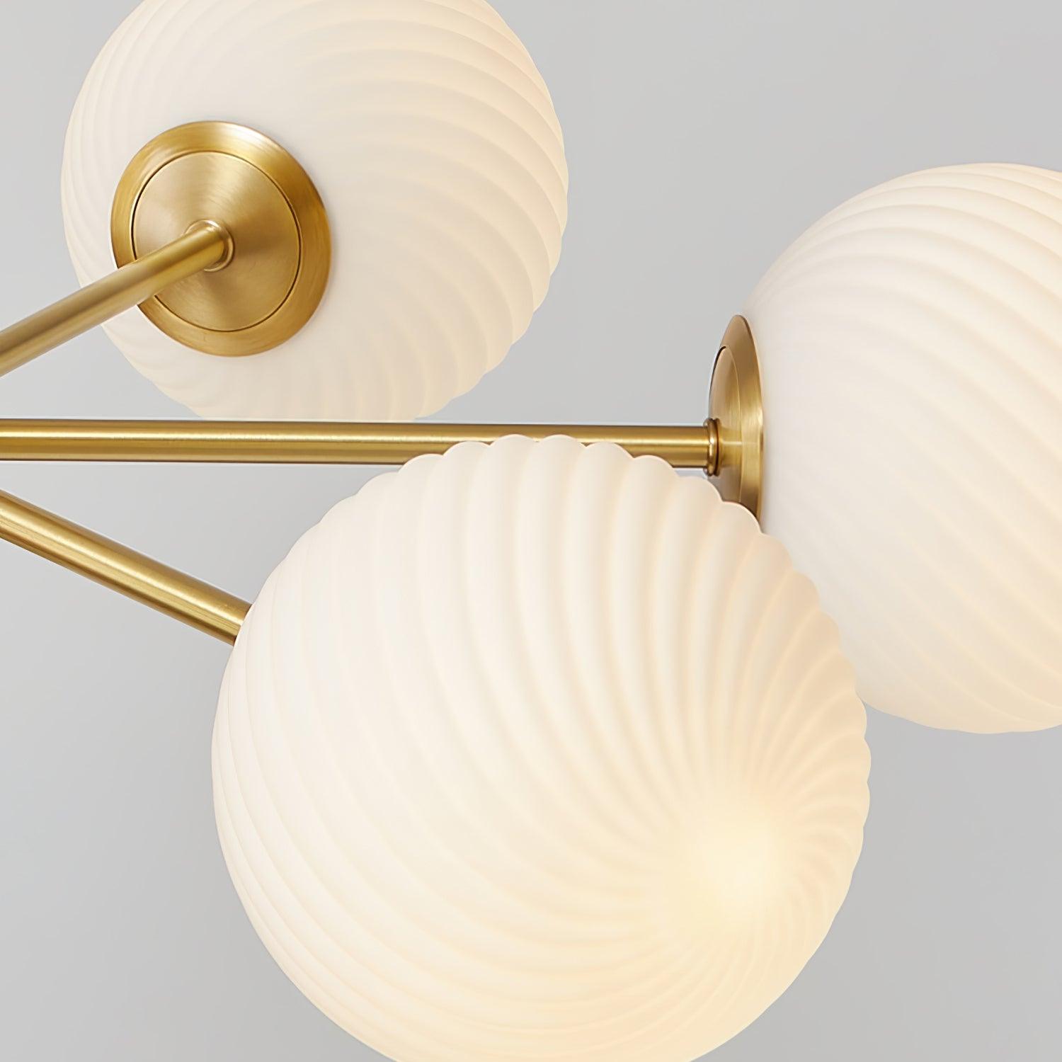 Ribbed Babble Glass Chandelier - Cueteks