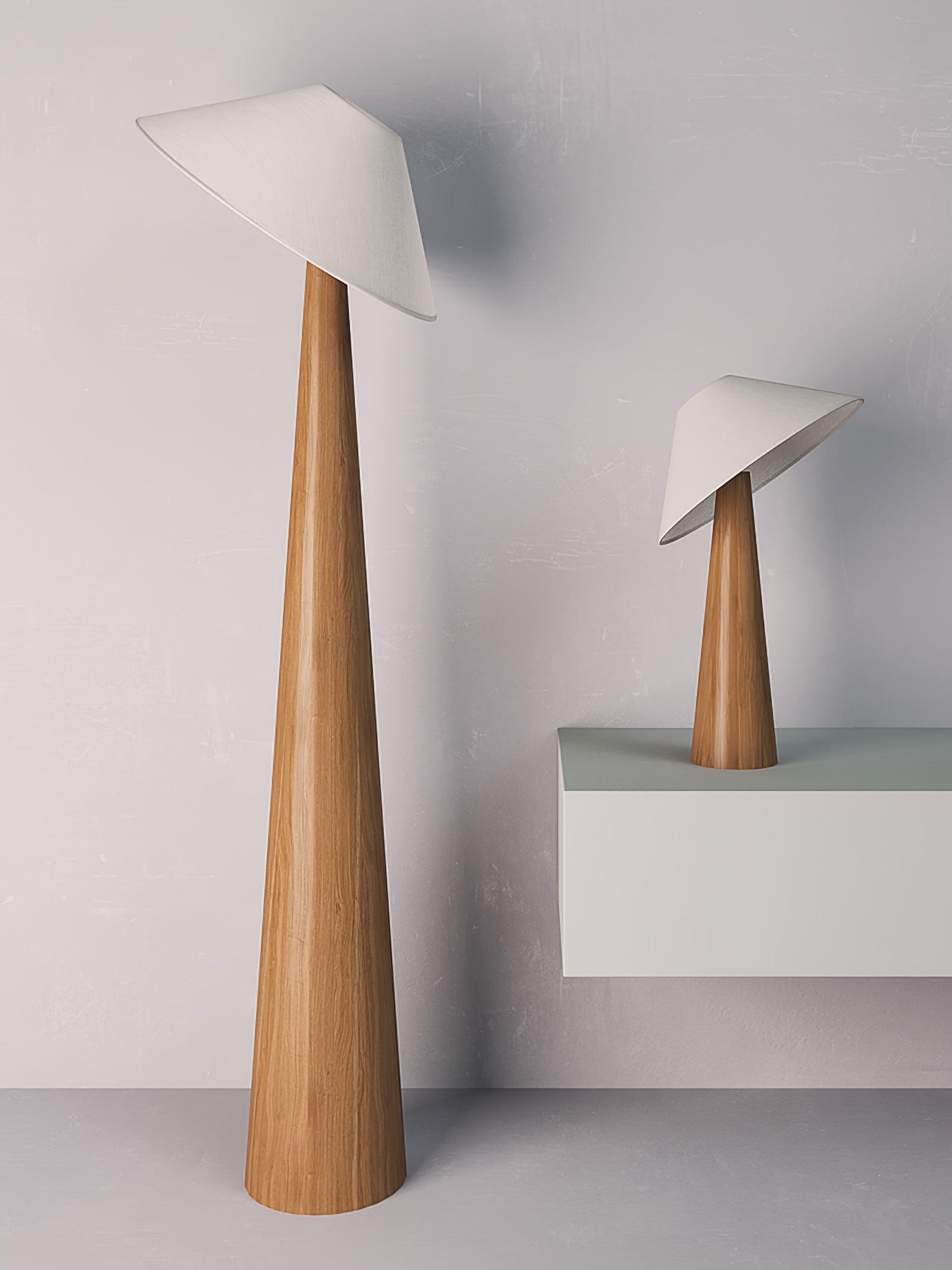 Tilt Hat Wooden Floor Lamp - Cueteks