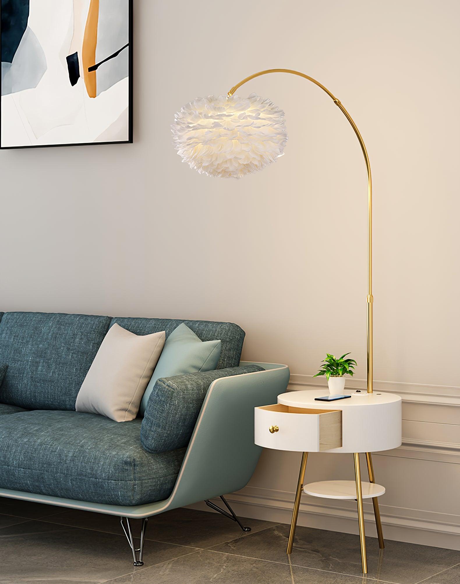 Feather Drawer Floor Lamp - Cueteks