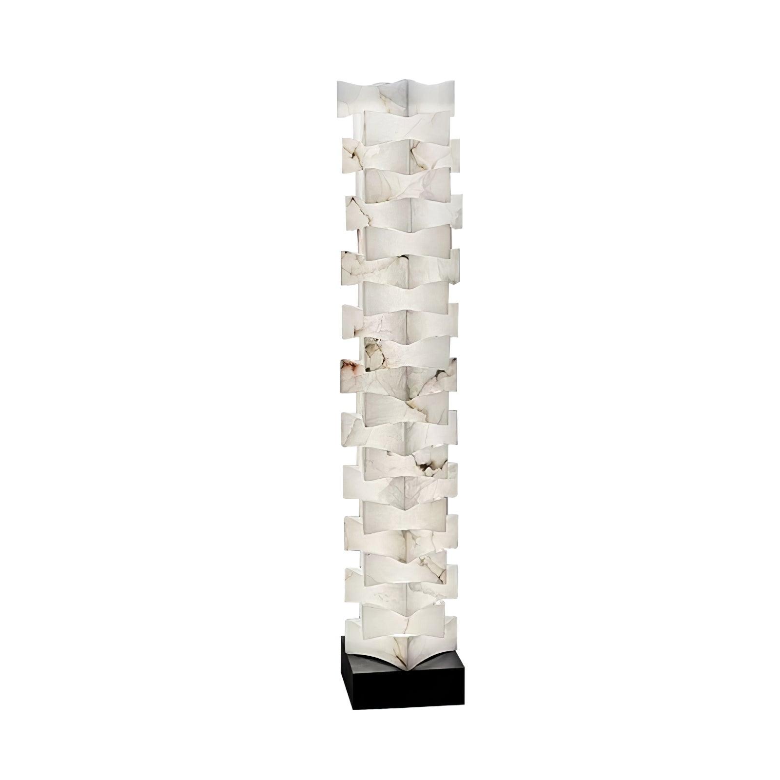 Stacked Alabaster Squares Floor Lamp - Cueteks