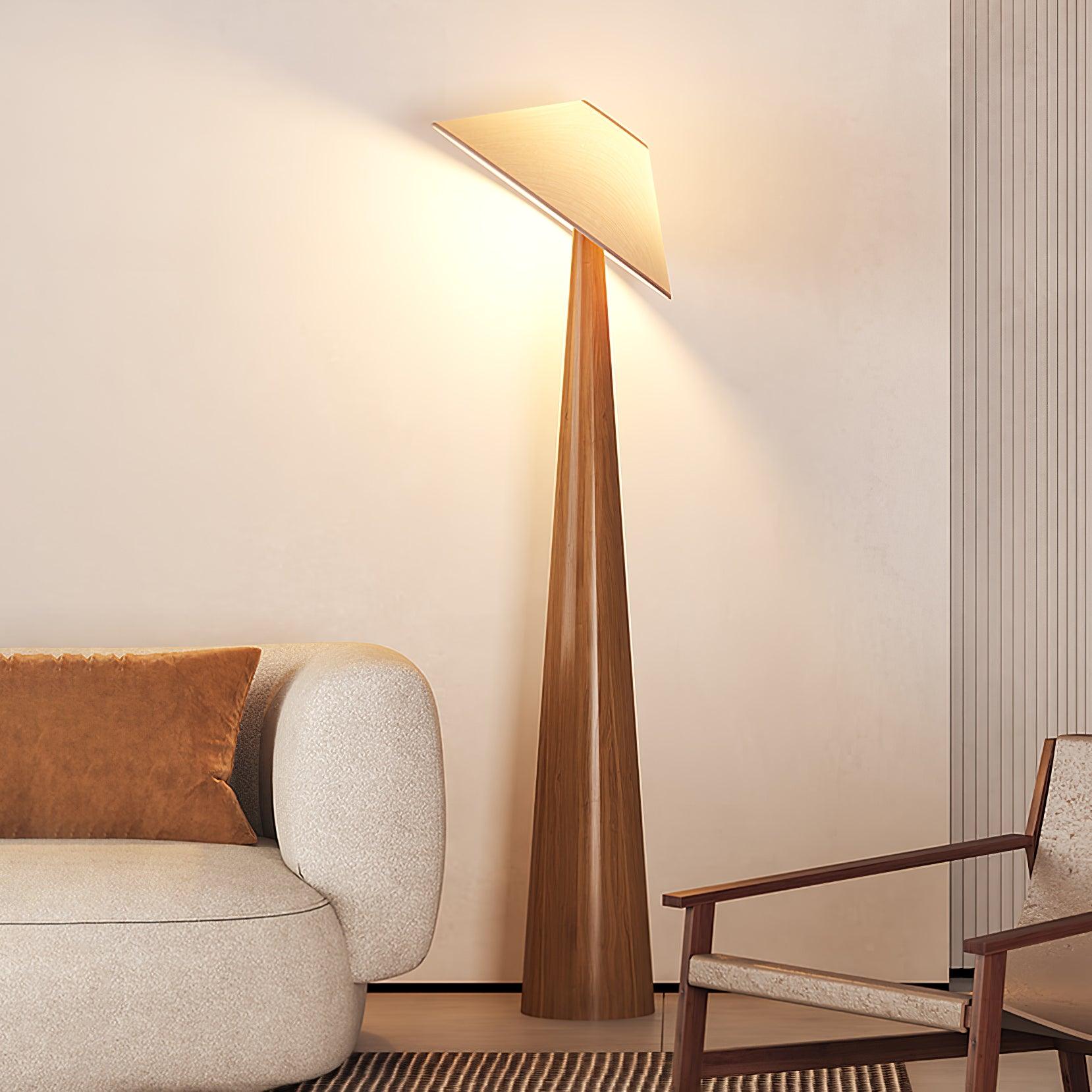 Tilt Hat Wooden Floor Lamp - Cueteks