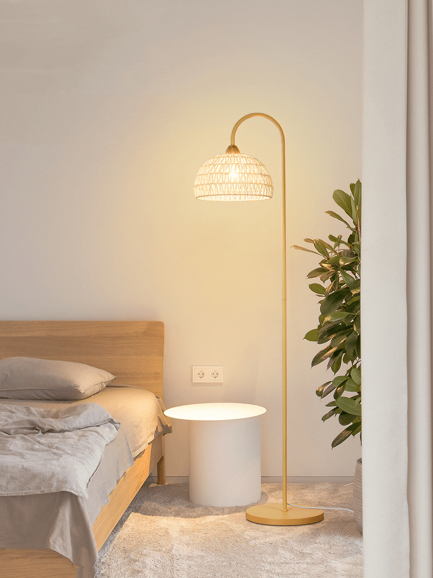 Rattan Arch Floor Lamp - Cueteks