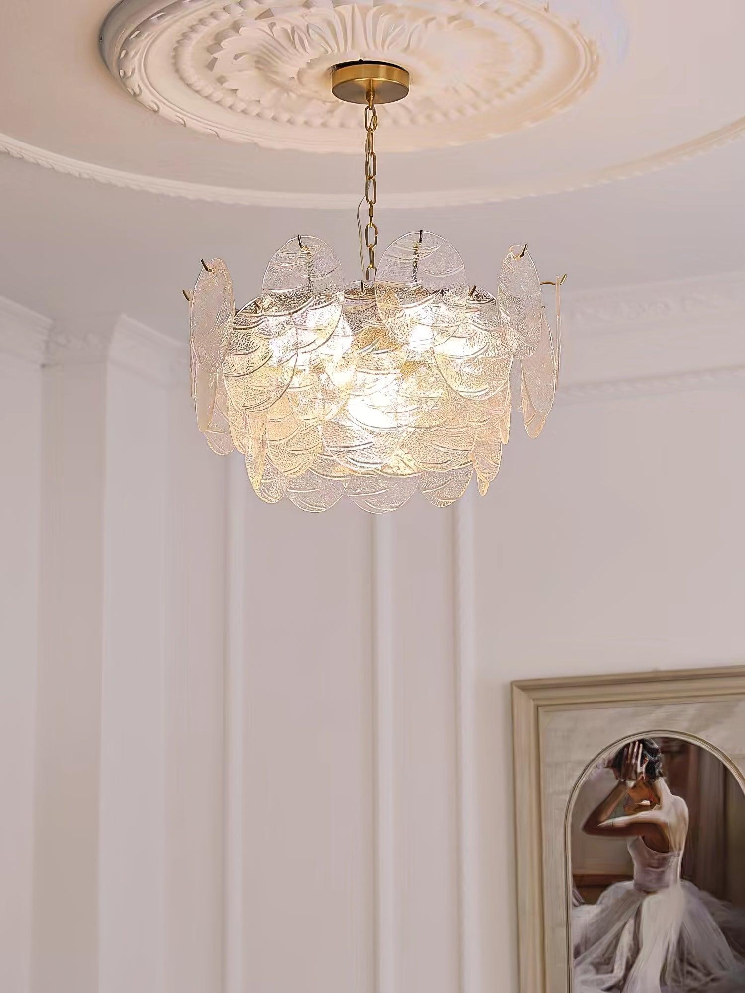 Glass Disc Chandelier - Cueteks