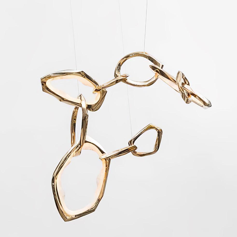 Cloud Rings Series Brass Chandelier - Cueteks