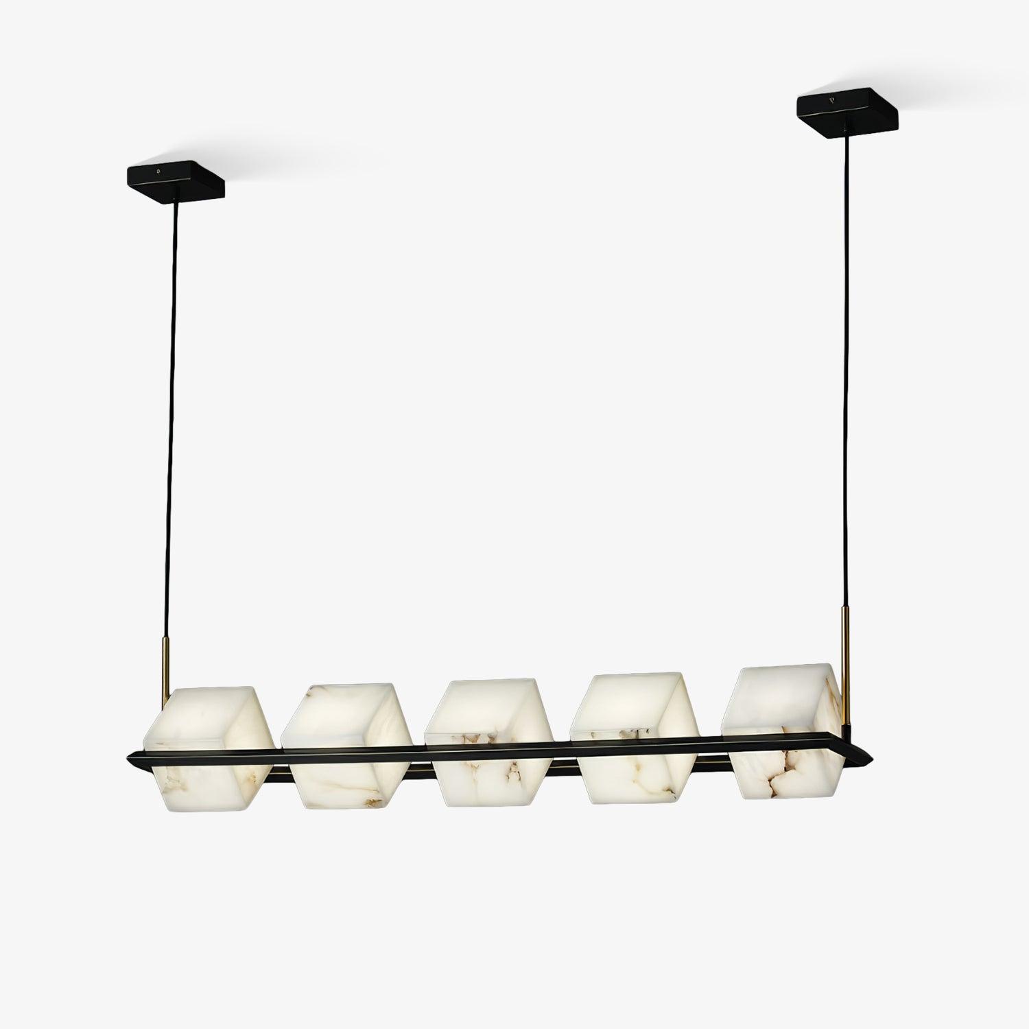 Alabaster Square Box Chandelier - Cueteks