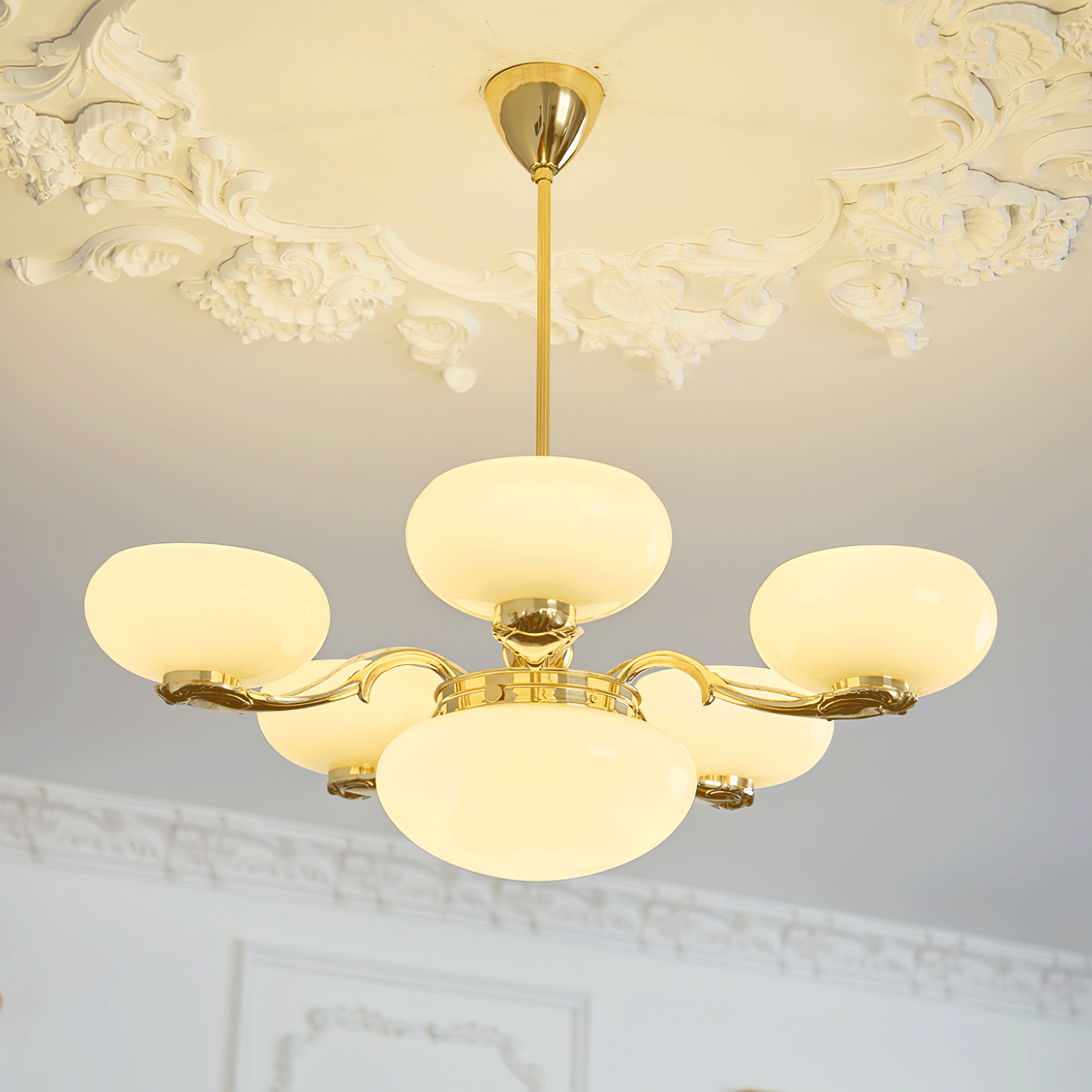 Brass Radiance Orb Chandelier - Cueteks
