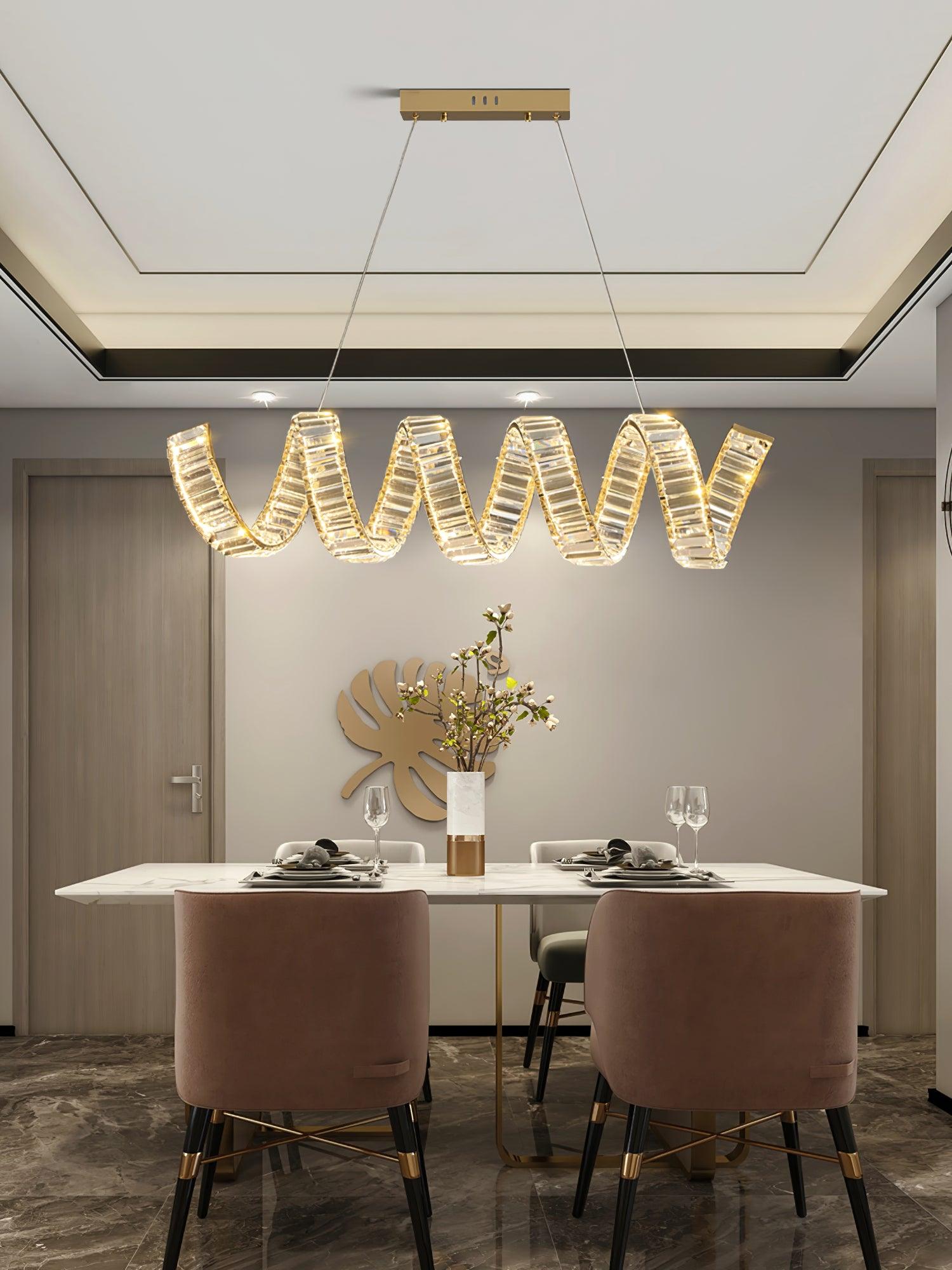Curved LED Chandelier - Cueteks