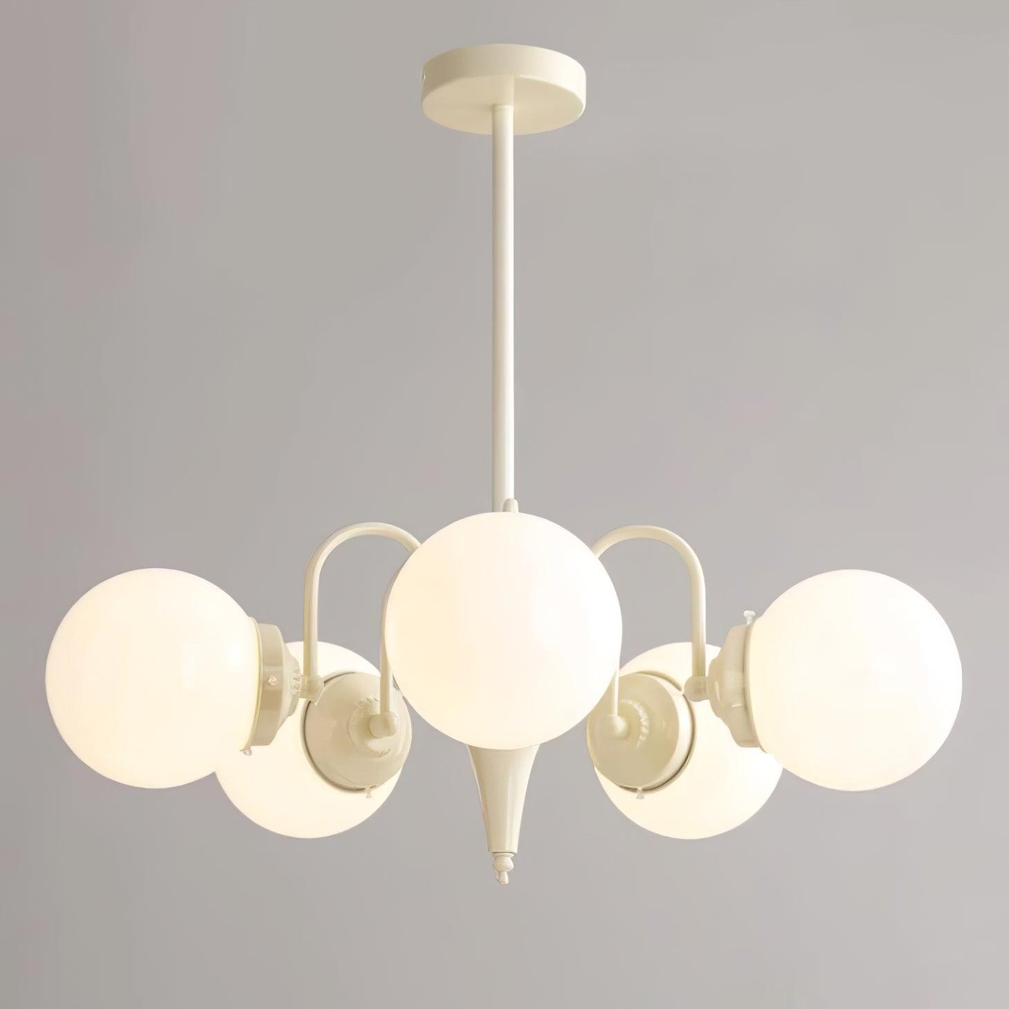 Cream Glass Ball Chandelier - Cueteks