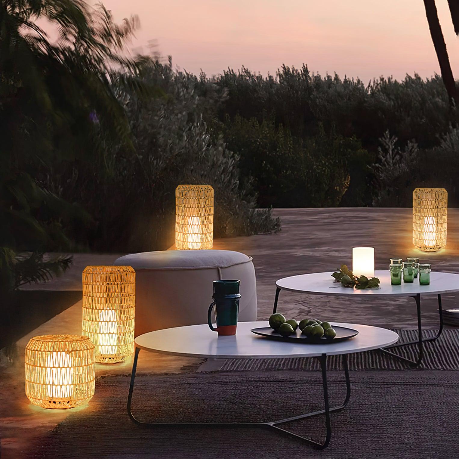 Woven Rattan Outdoor Lamp - Cueteks