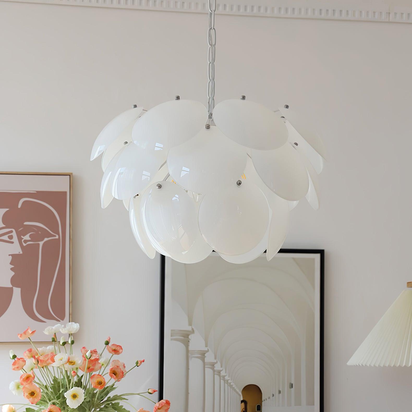 Luminous Petal Glass Chandelier - Cueteks
