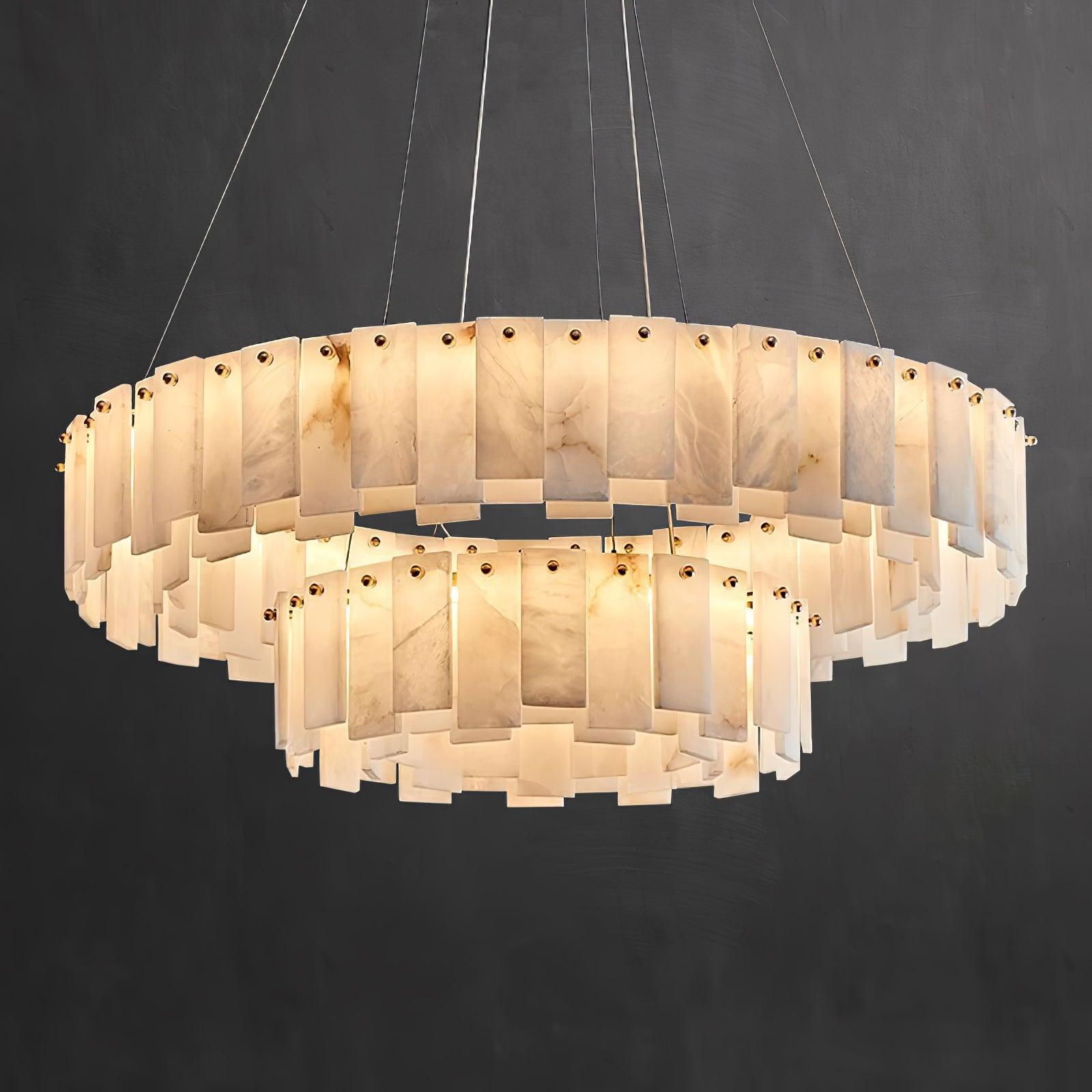 Celestial Alabaster Round Chandelier - Cueteks