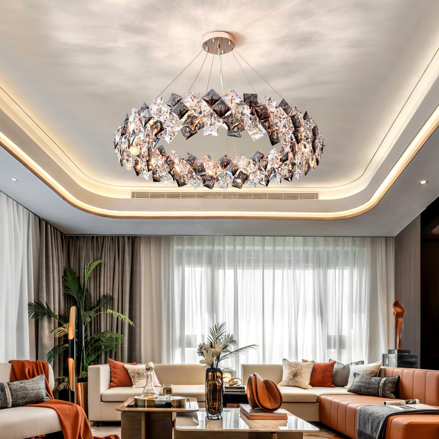 Scale Crystal Round Chandelier - Cueteks