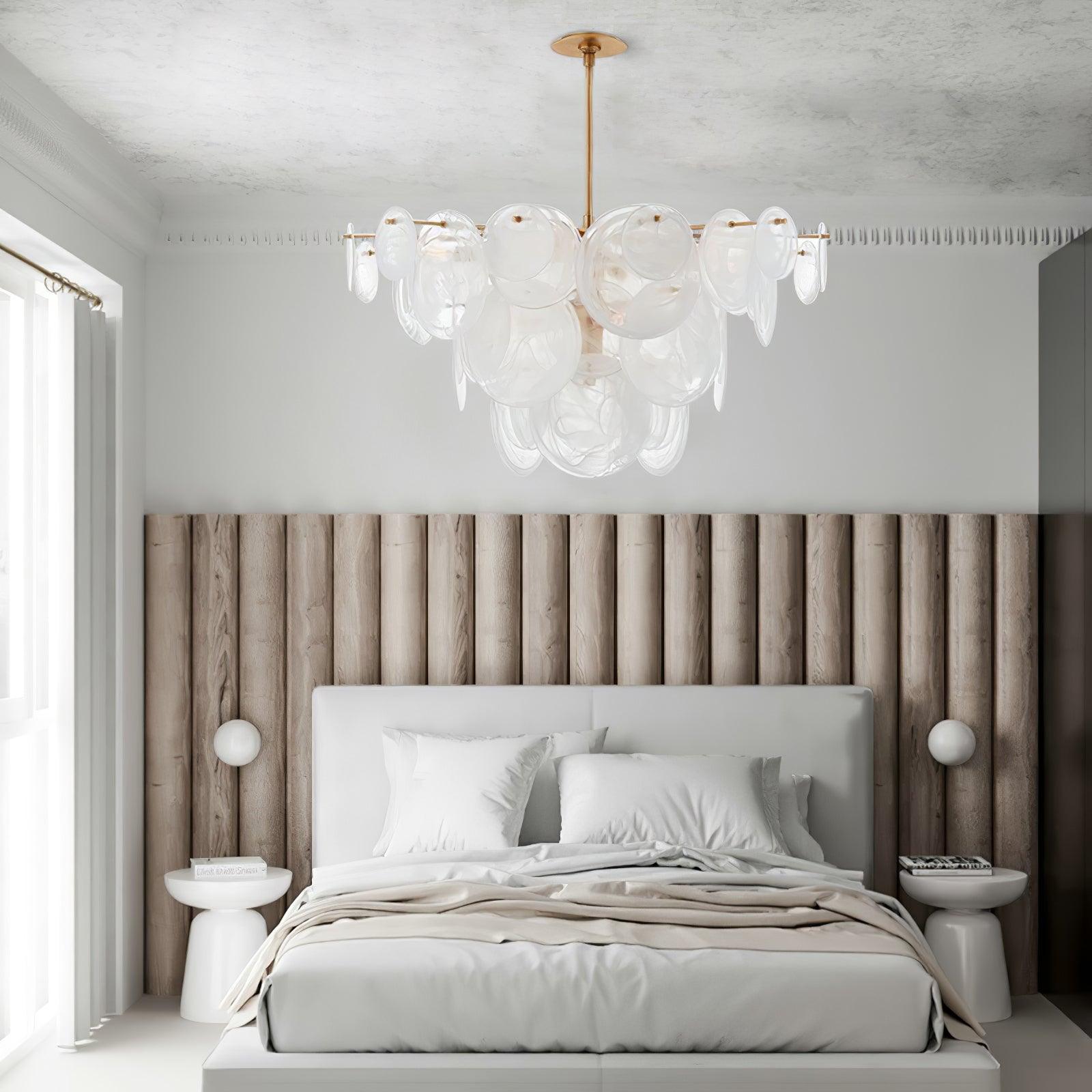 Brass Discs Cascading Chandelier - Cueteks