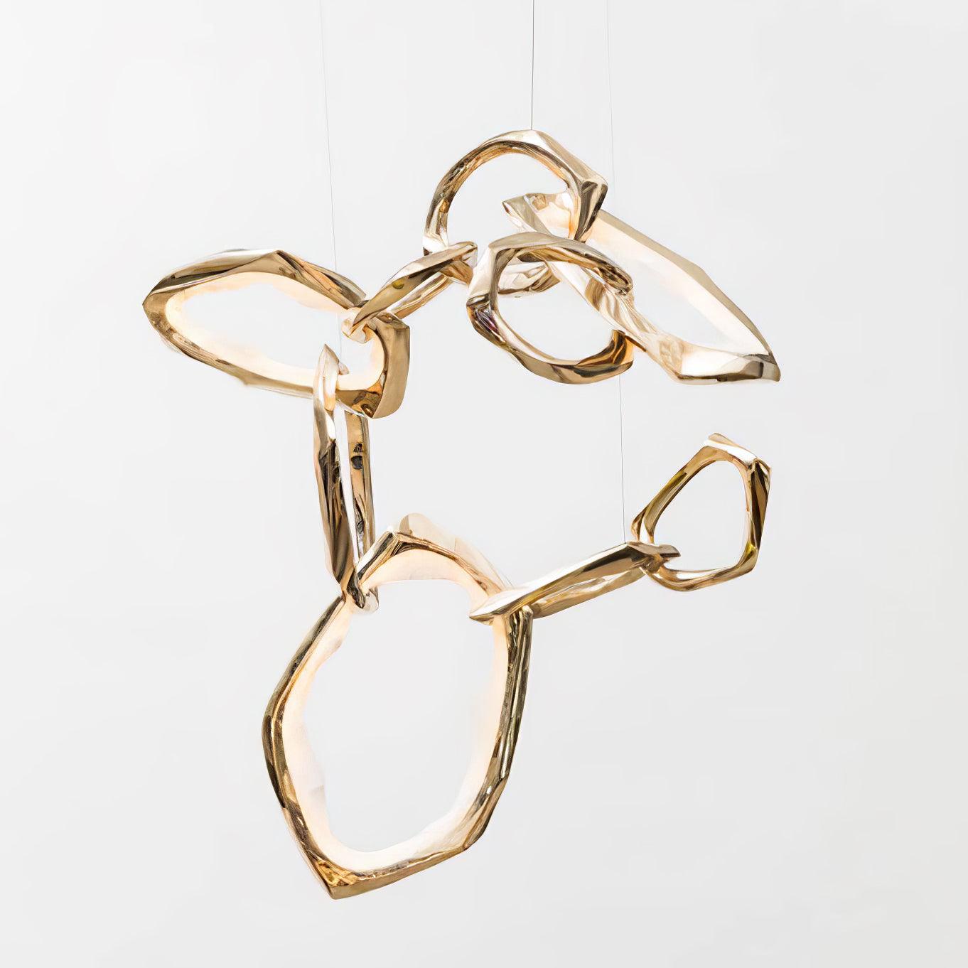 Cloud Rings Series Brass Chandelier - Cueteks