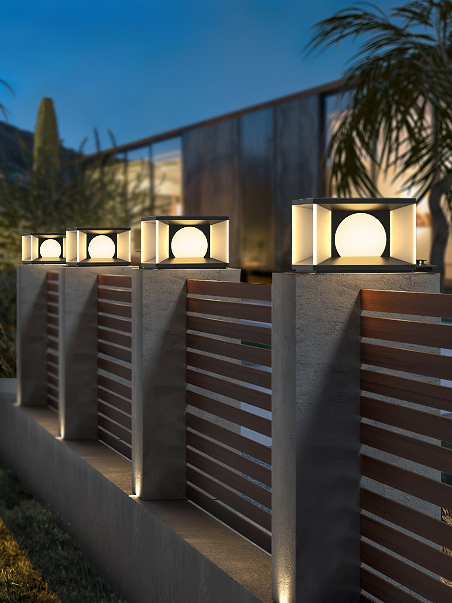 Eclipse Cube Outdoor Post Light - Cueteks