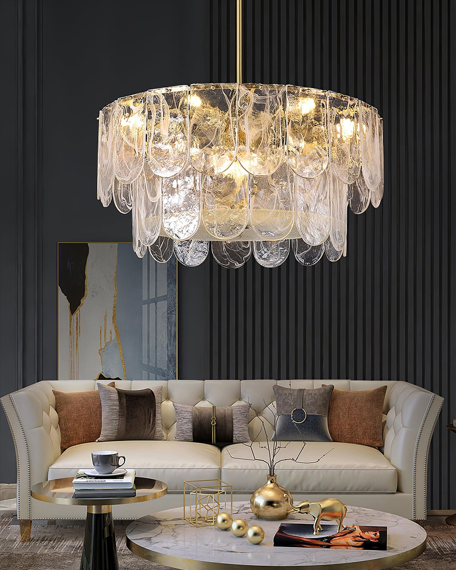 Traditional Classic Metal Glass Chandelier - Cueteks