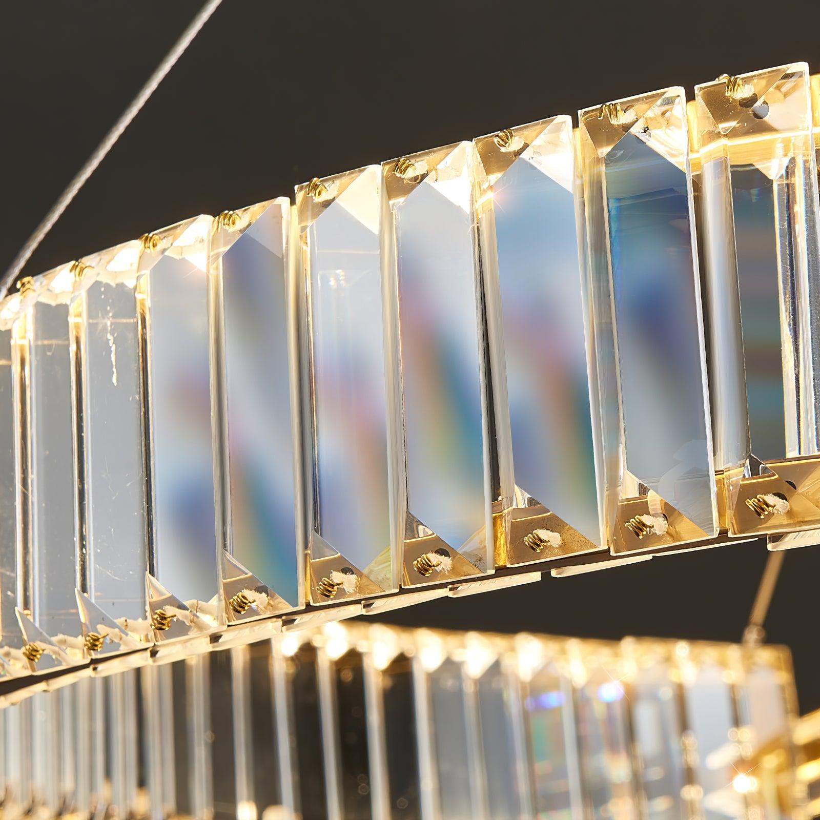 Stella clear rectangular crystal facets along the Gold frame
