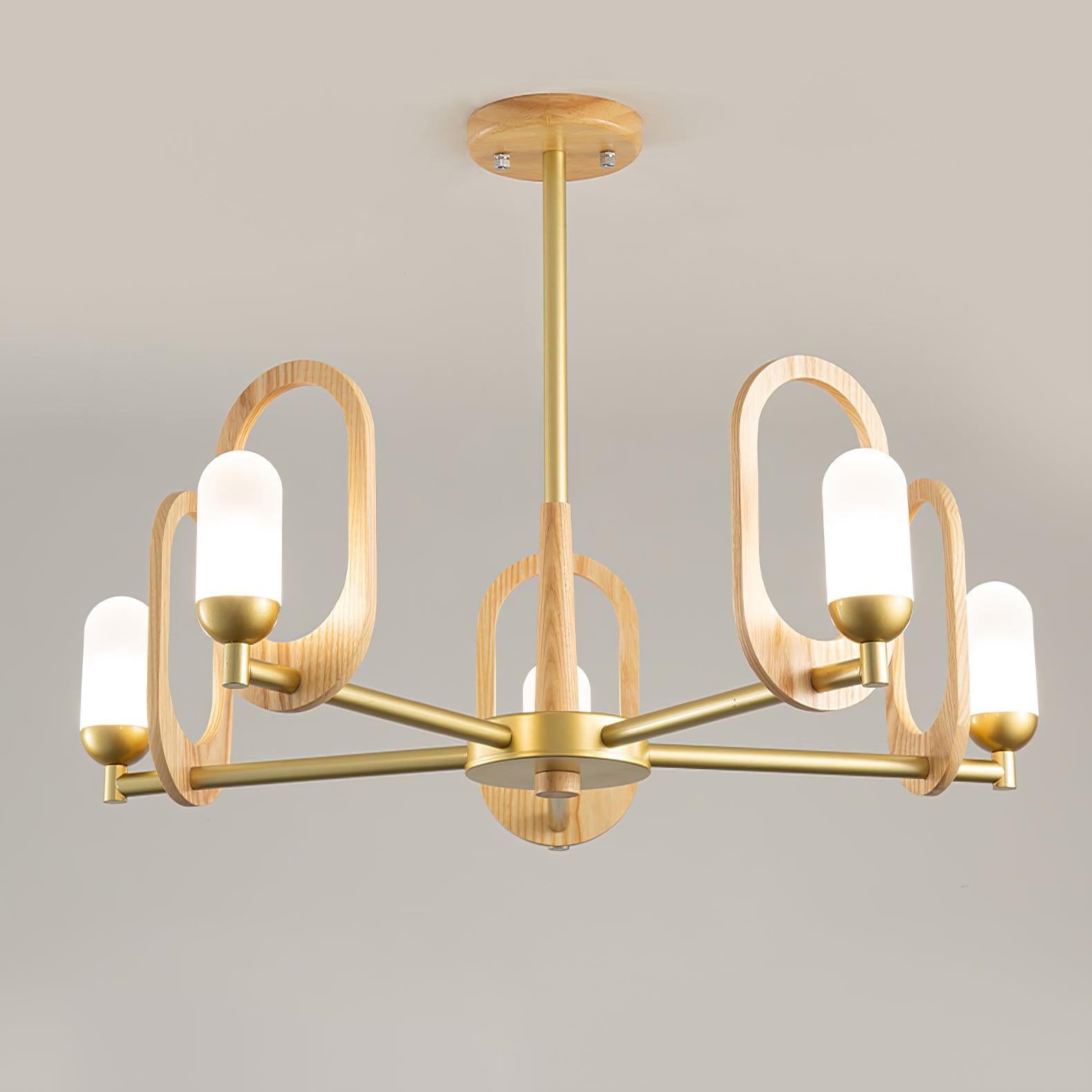 Wood Art Halo Chandelier - Cueteks