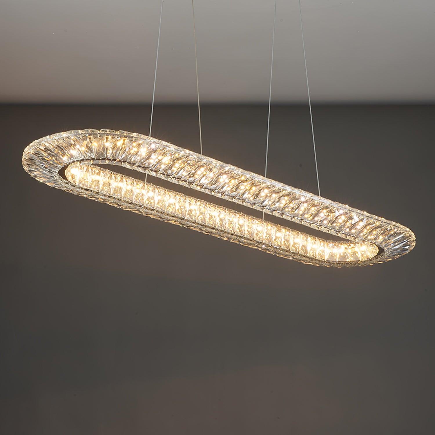 Elongated crystal frame with ceiling canopy