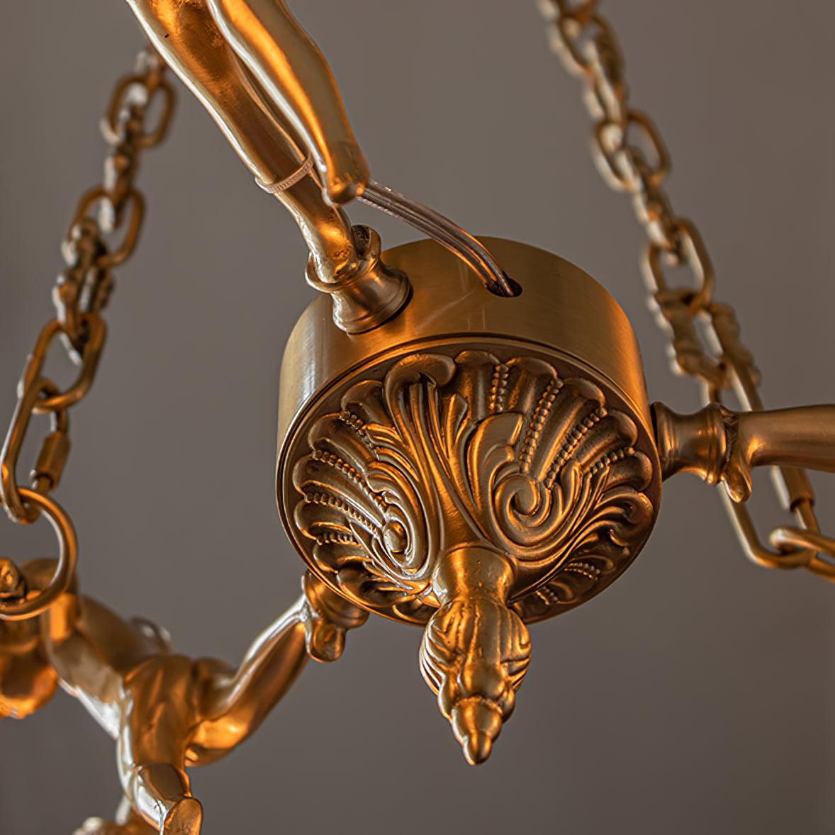 Putti Statuettes Brass Suspension - Cueteks