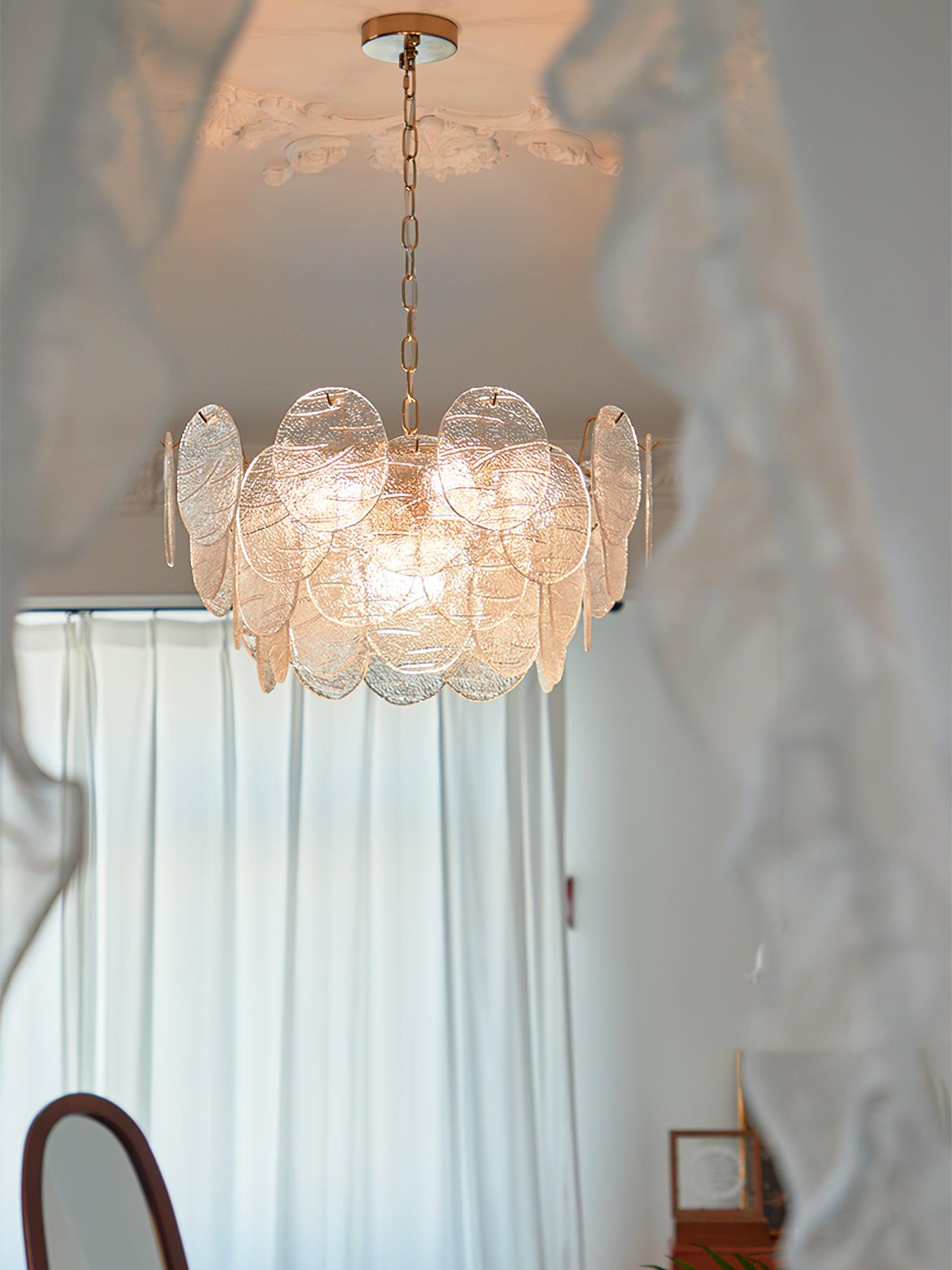 Glass Disc Chandelier - Cueteks