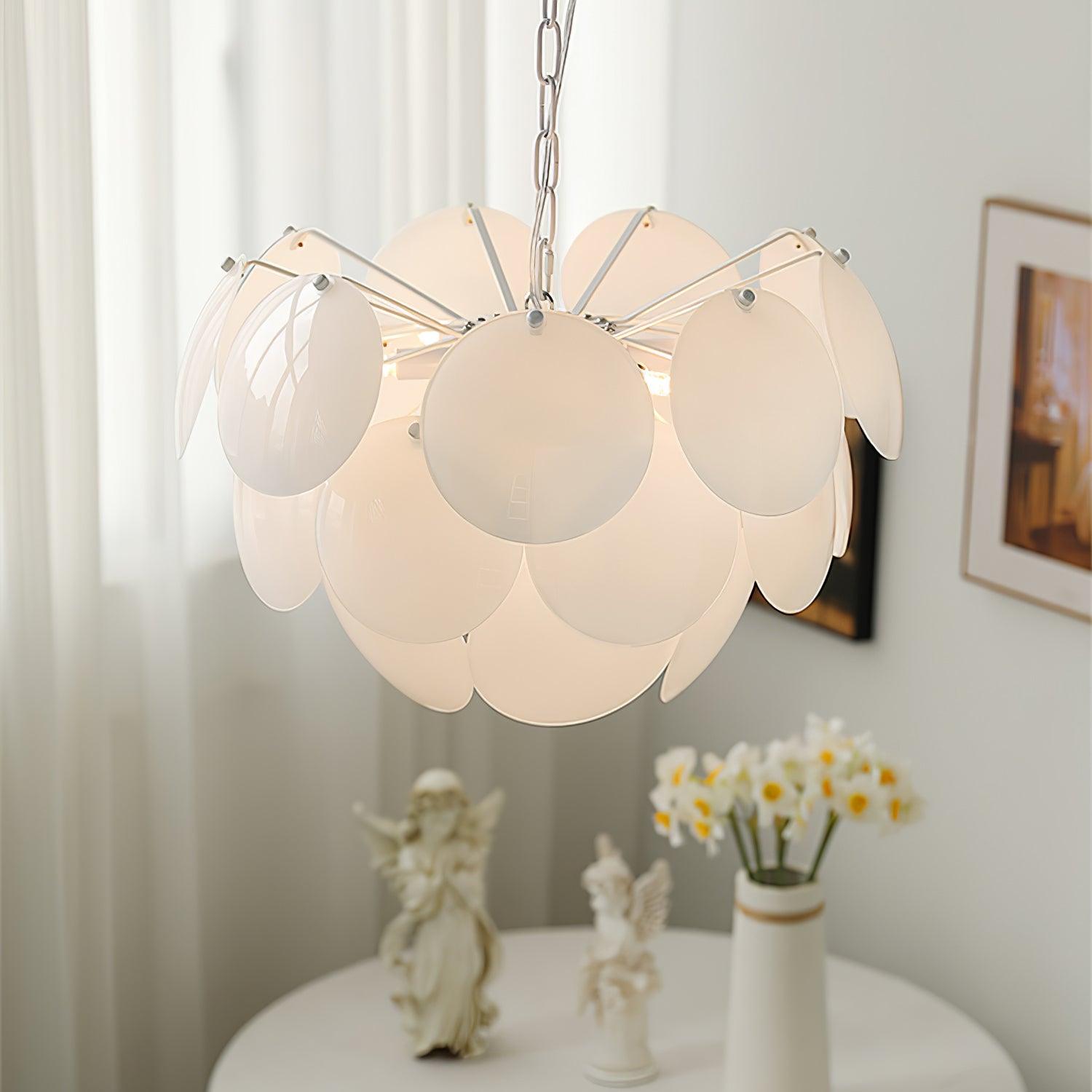 Luminous Petal Glass Chandelier - Cueteks