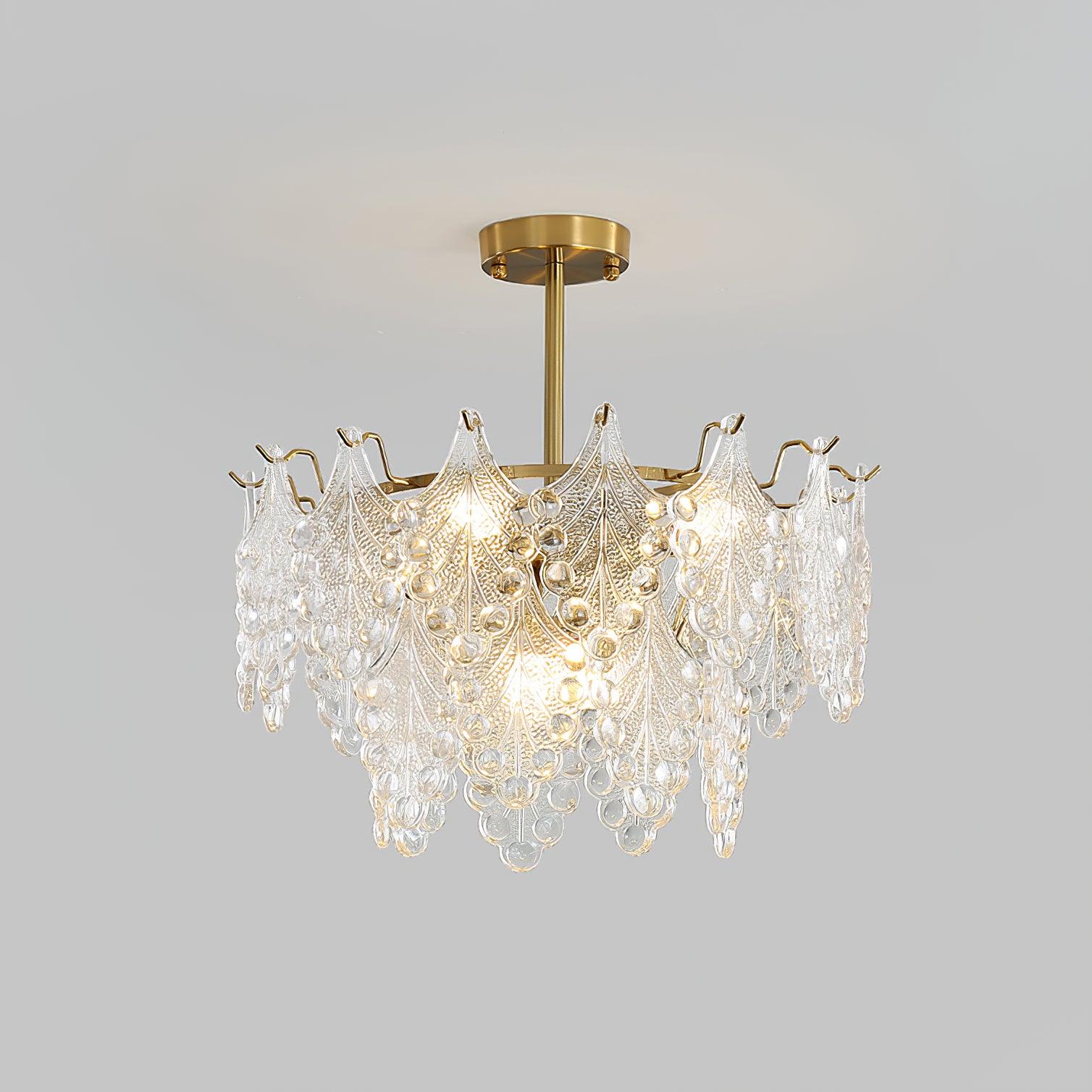 Tiered Carved Glass Chandelier - Cueteks
