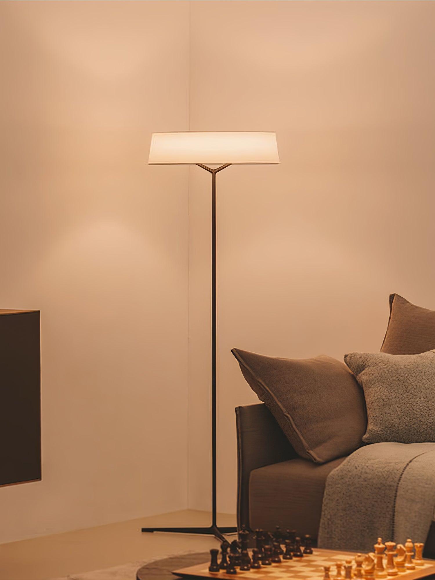 Paper Glow lamp illuminating a lounge corner