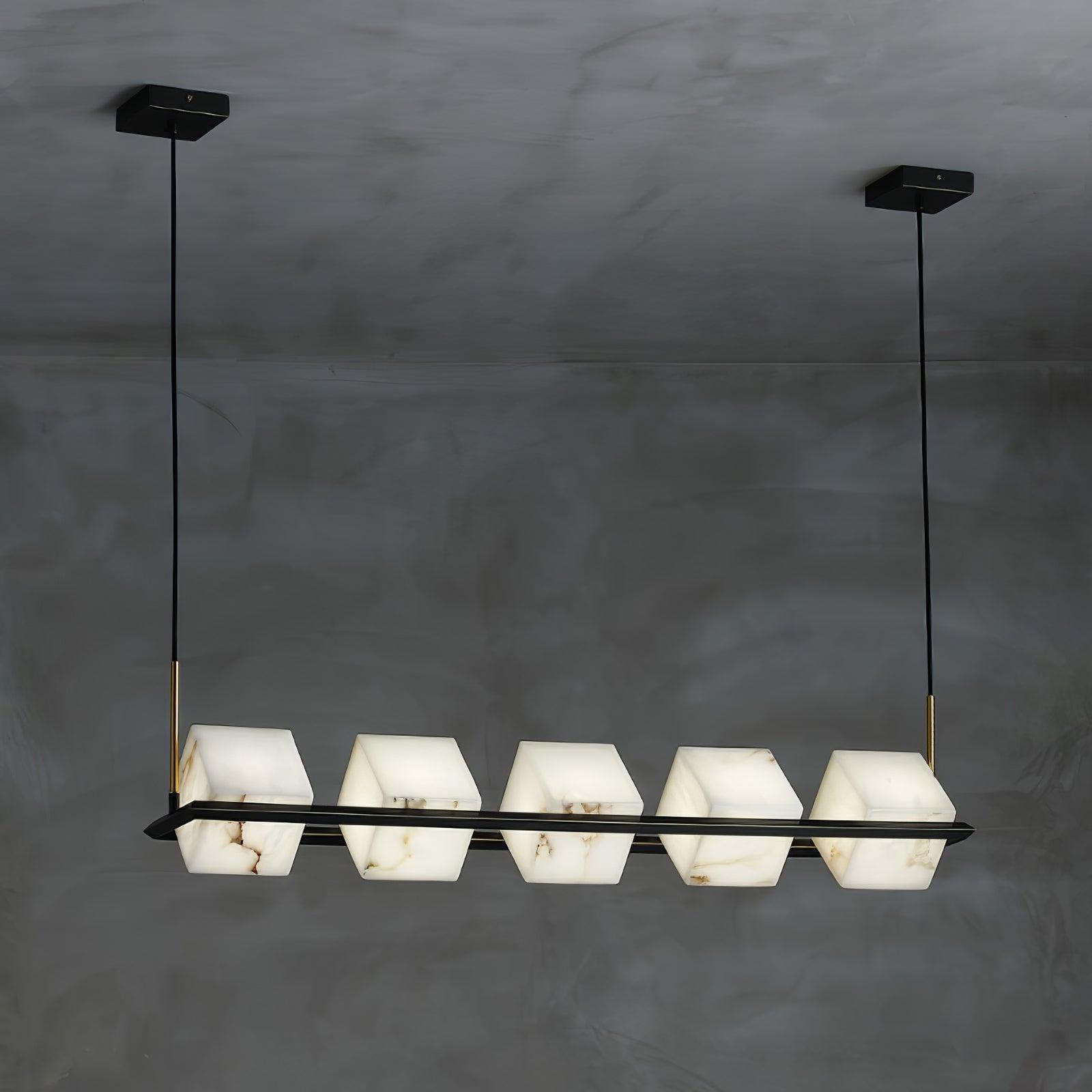 Alabaster Square Box Chandelier - Cueteks
