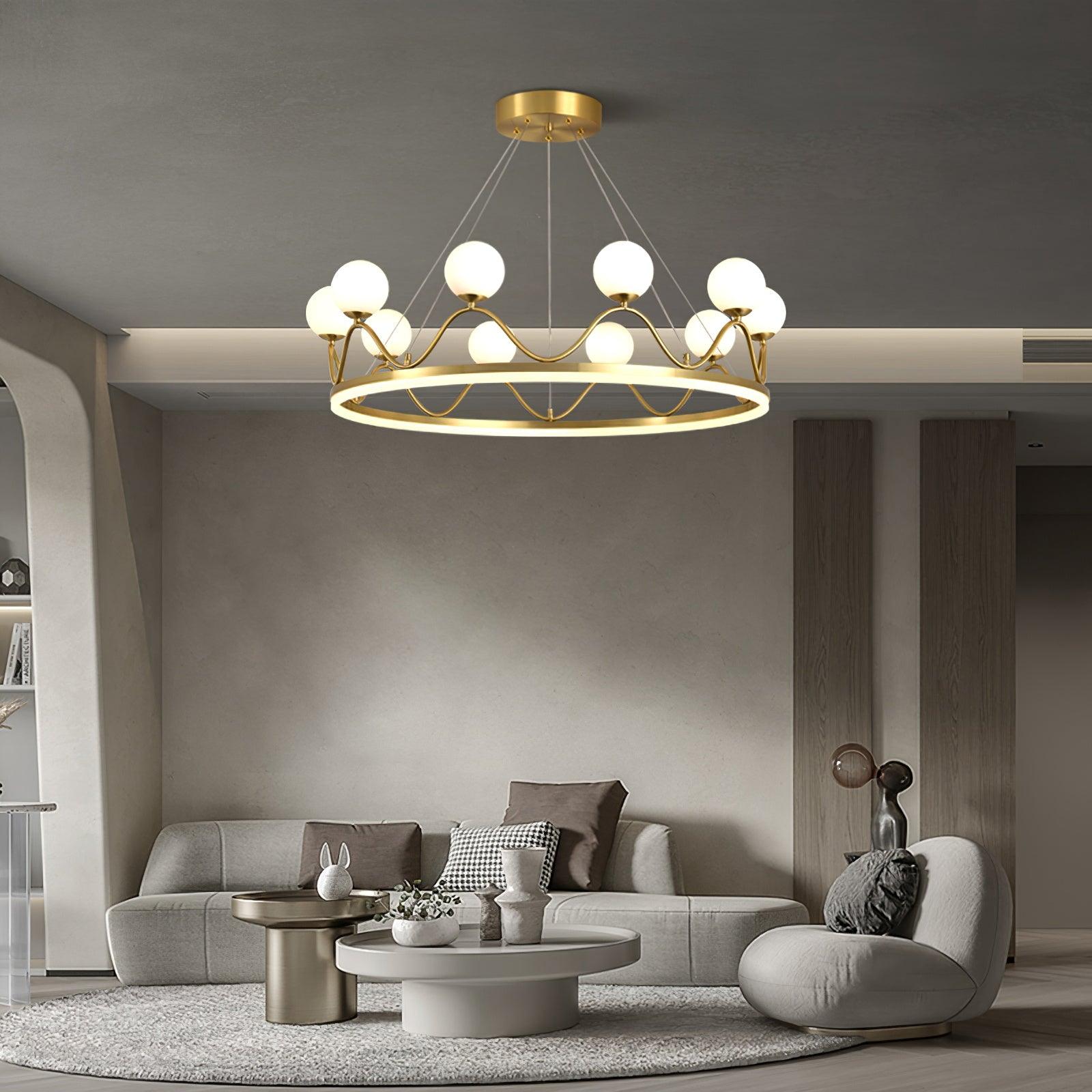 Crown Brass Chandelier - Cueteks