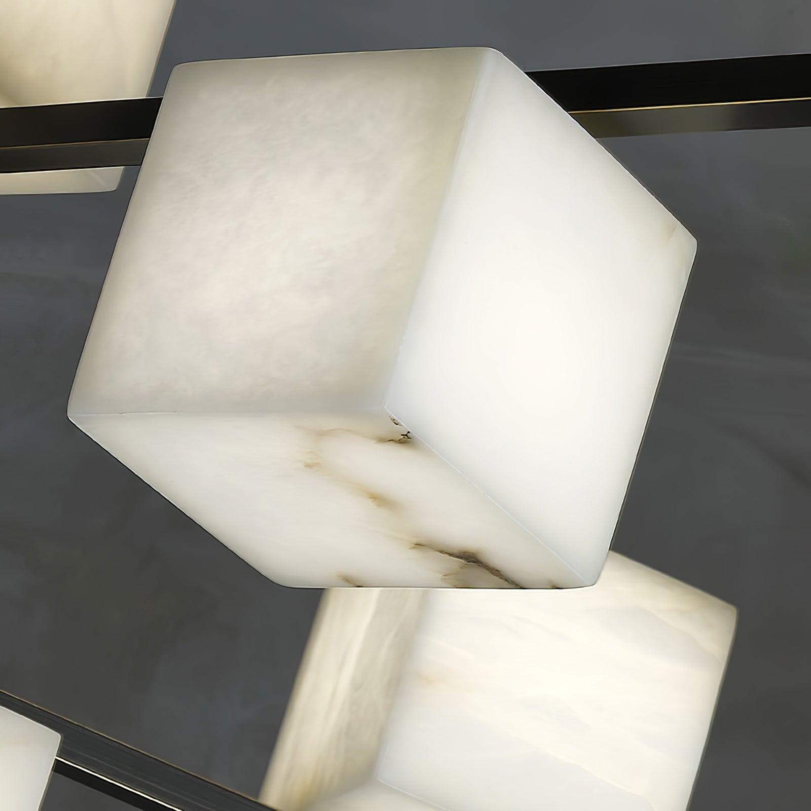 Alabaster Square Box Chandelier - Cueteks
