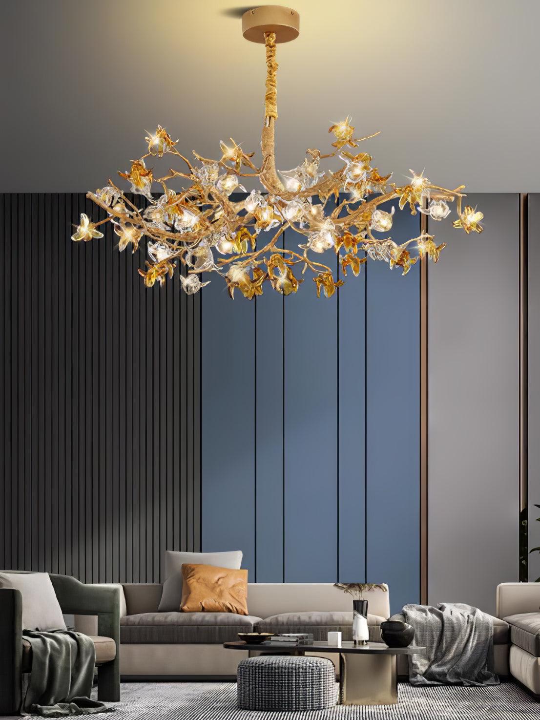 Aosta Brass Branch Chandelier - Cueteks