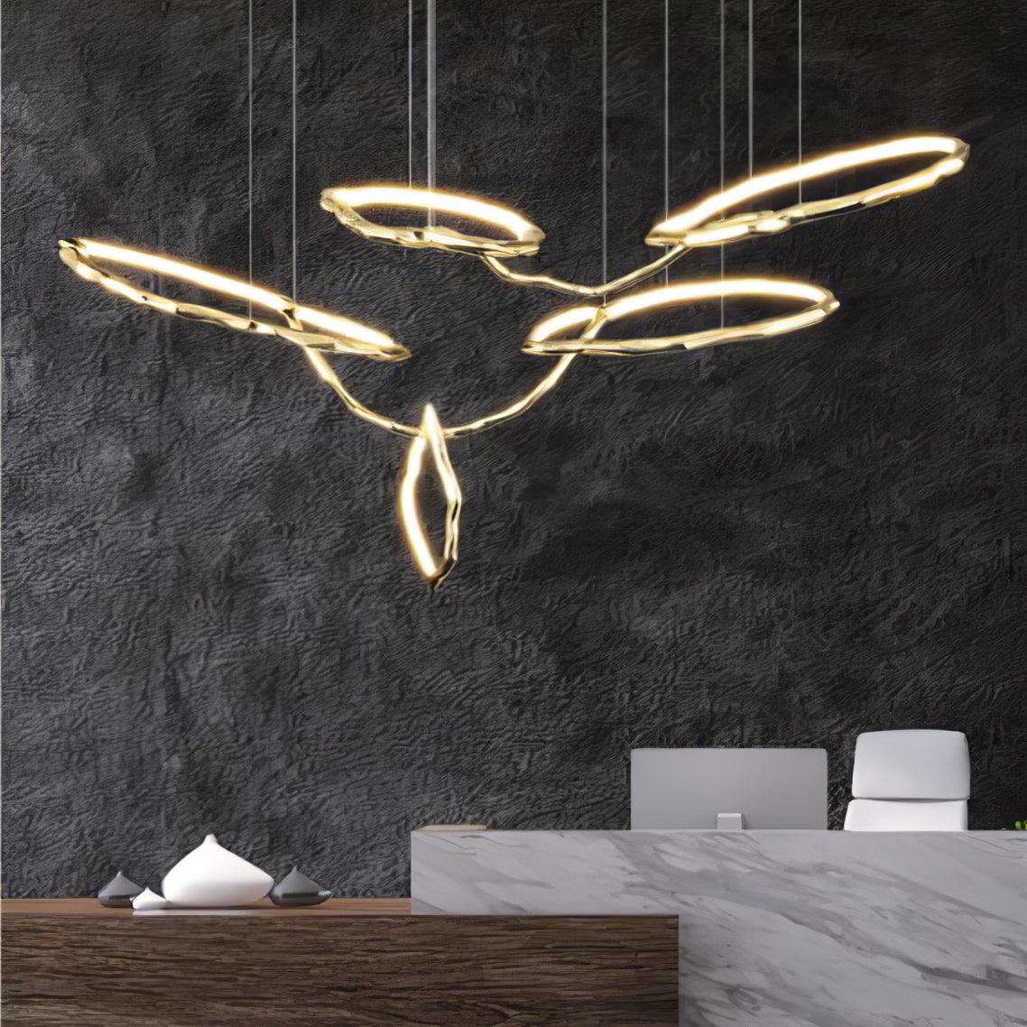 Cloud Rings Series Brass Chandelier - Cueteks