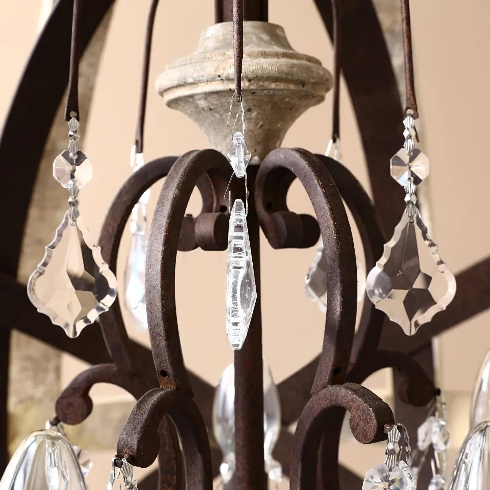 Retro Globe Weathered Chandelier - Cueteks