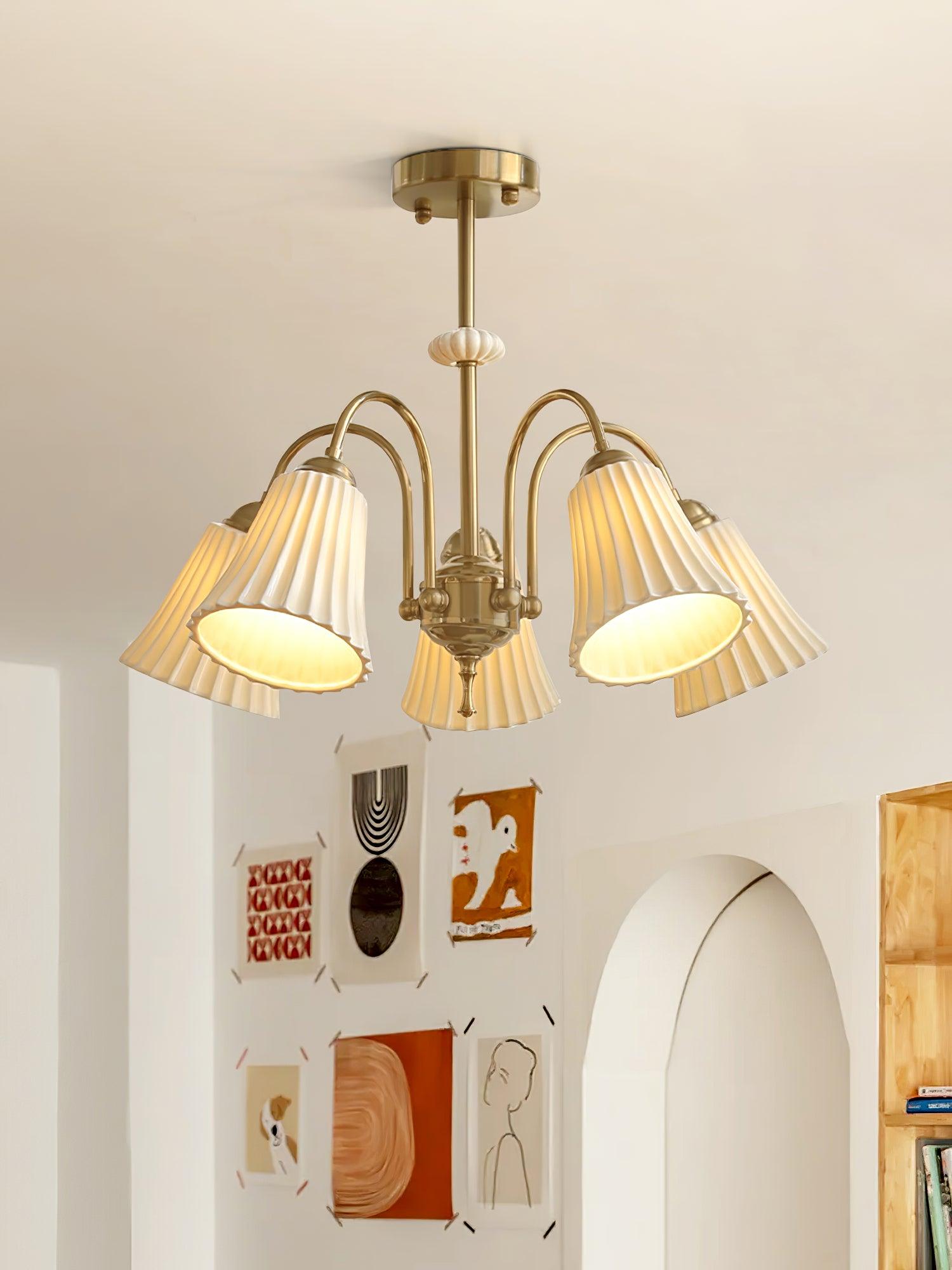 Medieval Ceramic Trumpet Chandelier - Cueteks