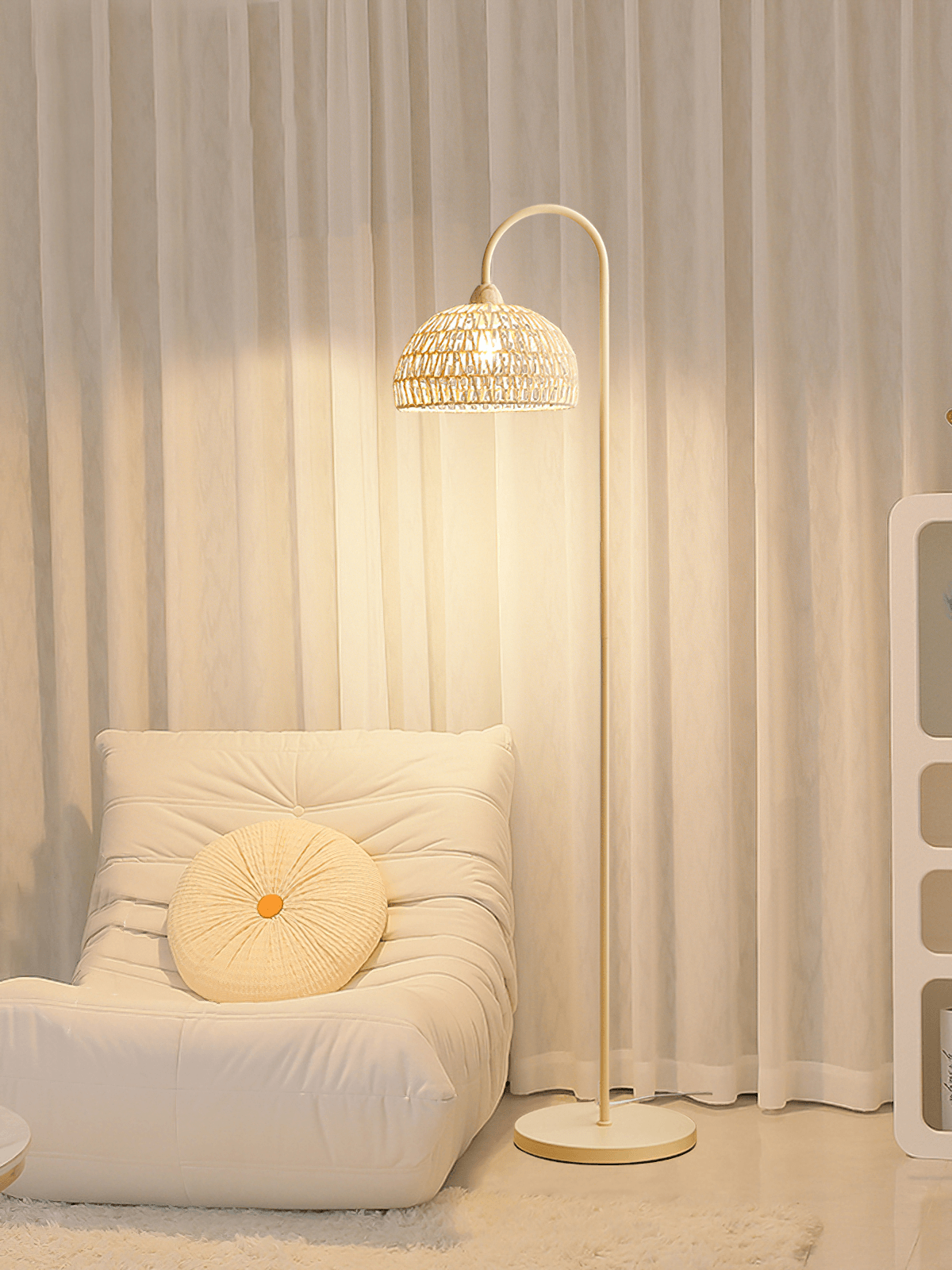 Rattan Arch Floor Lamp - Cueteks