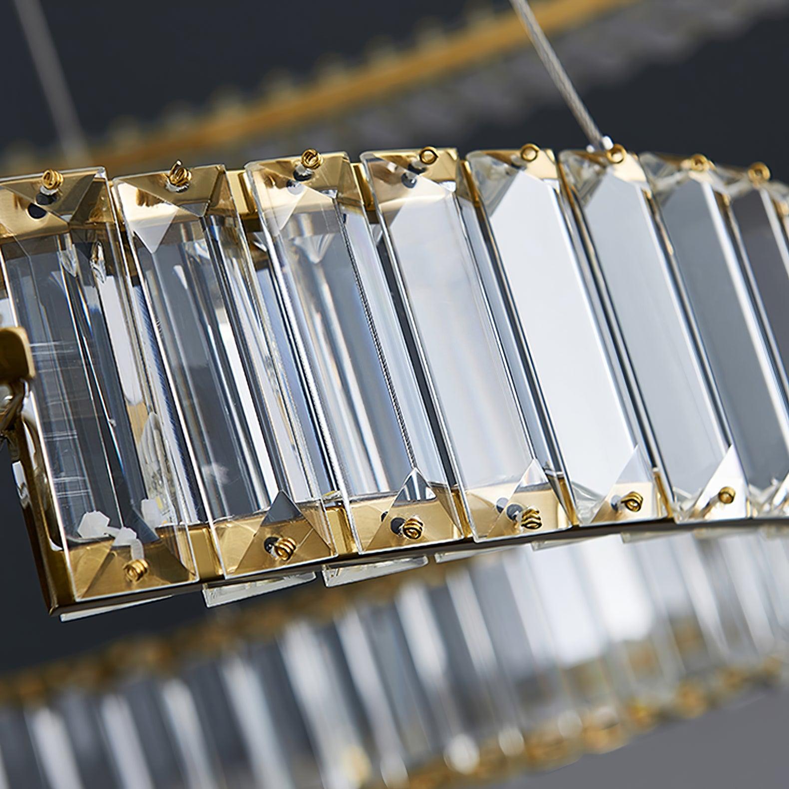 Stella crystal edge and attachment hardware close-up