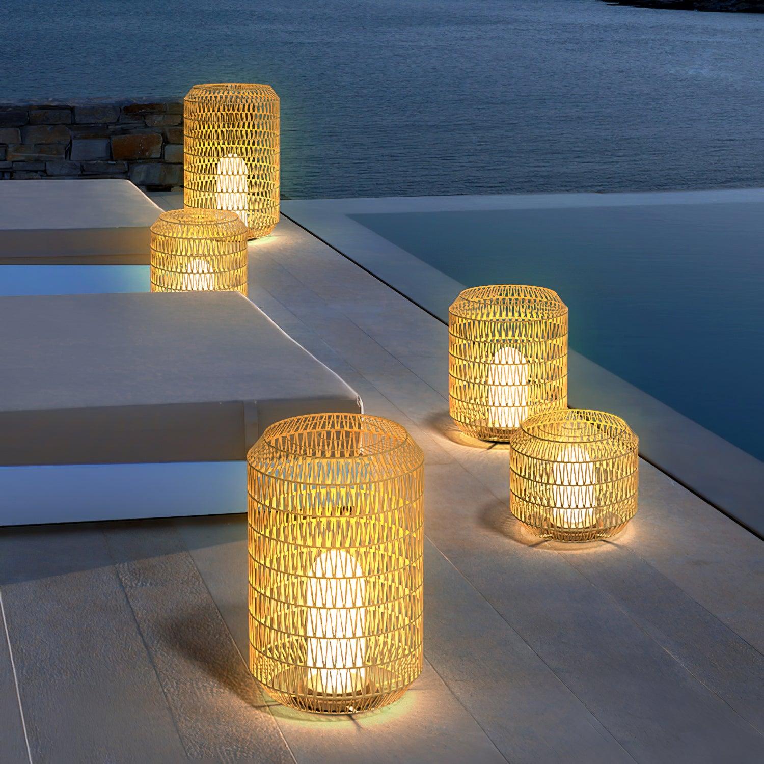 Woven Rattan Outdoor Lamp - Cueteks