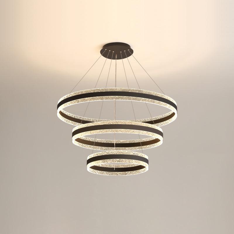 Three-layer Black option showing three descending dark centre-band rings and a round black canopy
