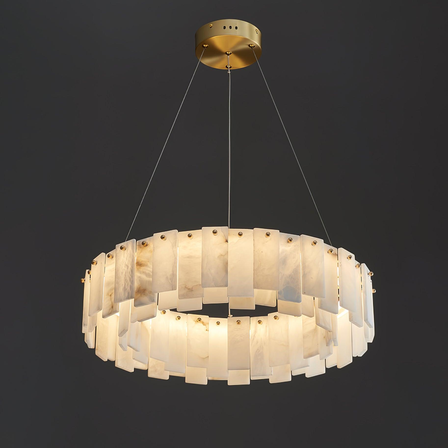 Celestial Alabaster Round Chandelier - Cueteks