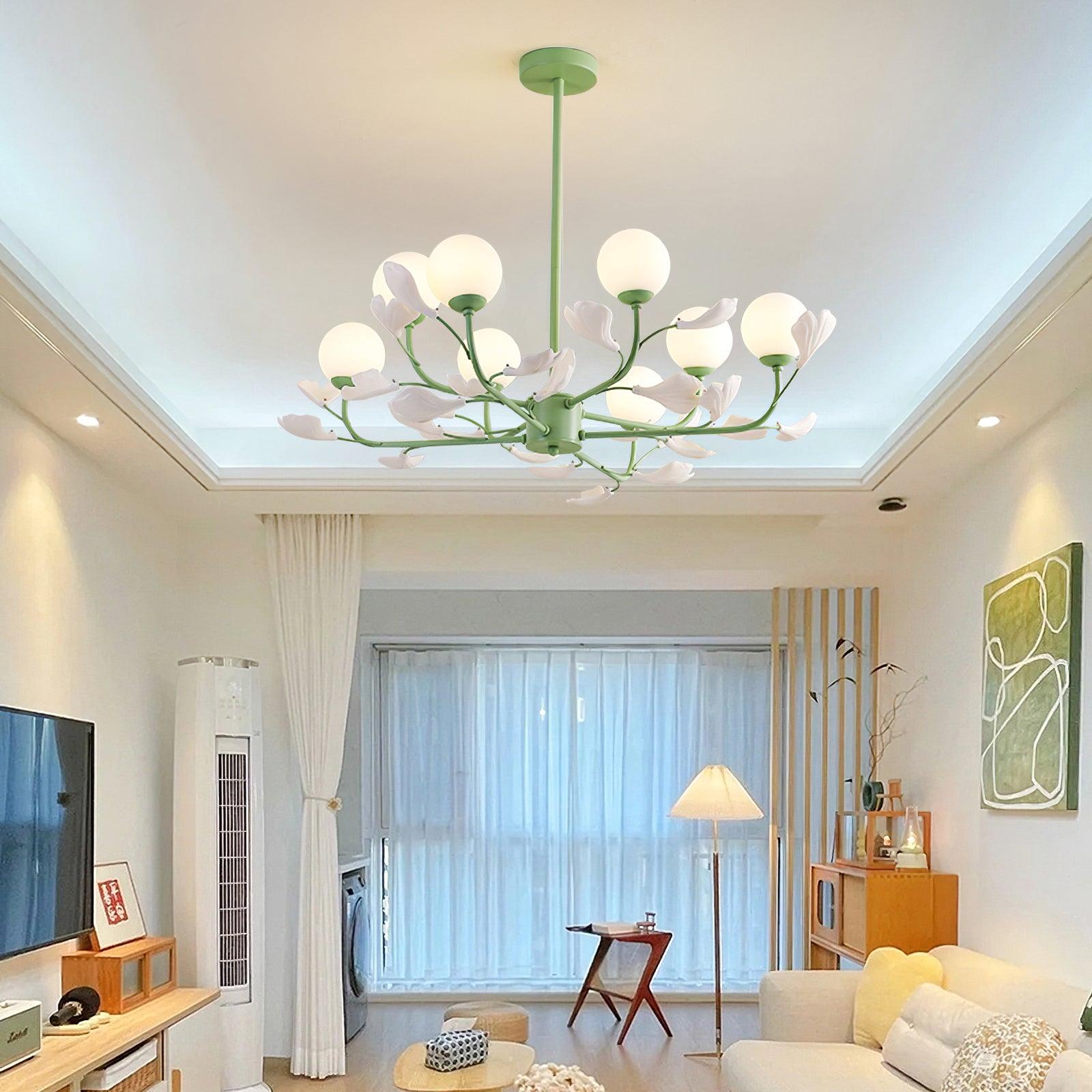Opal Glass Chandelier - Cueteks