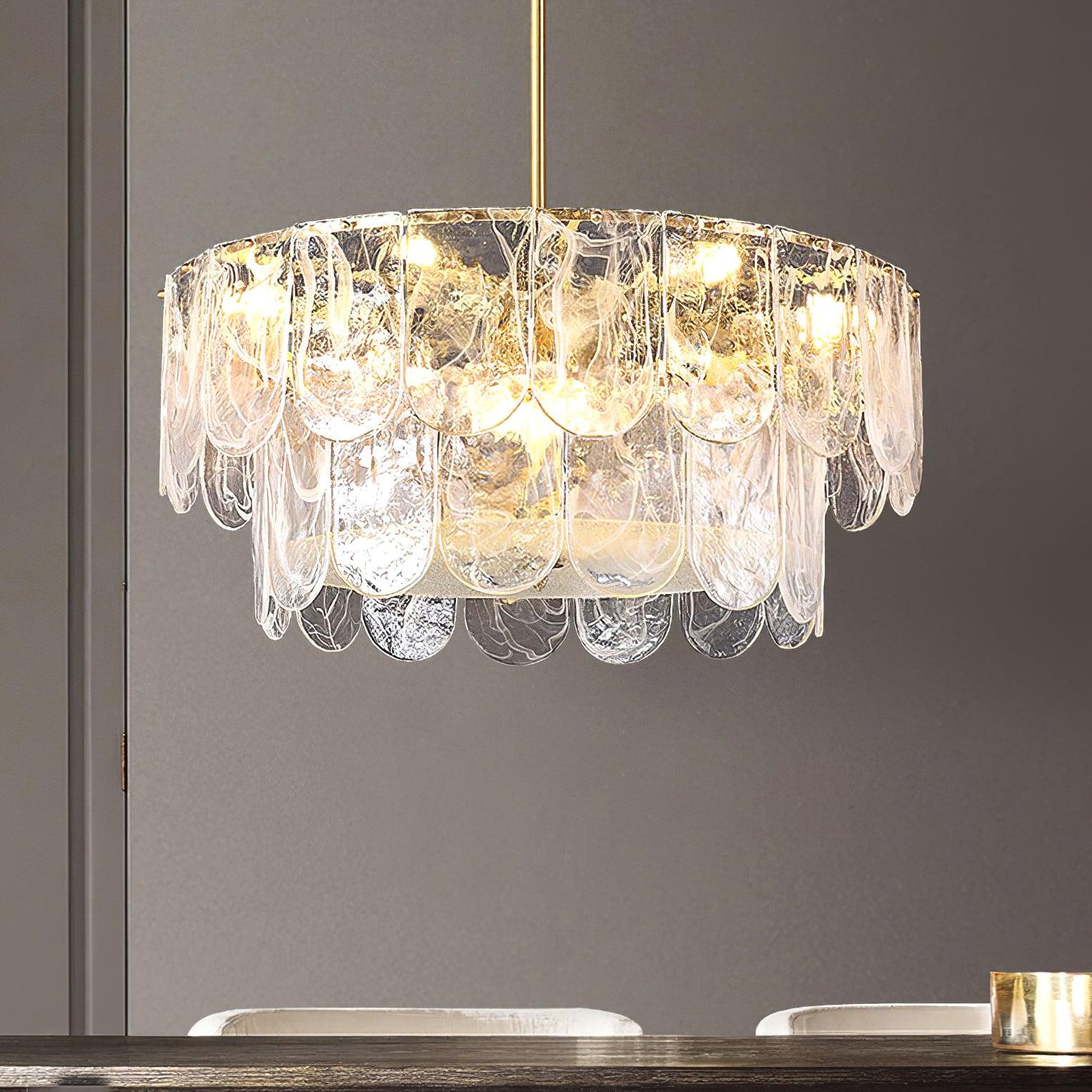 Traditional Classic Metal Glass Chandelier - Cueteks