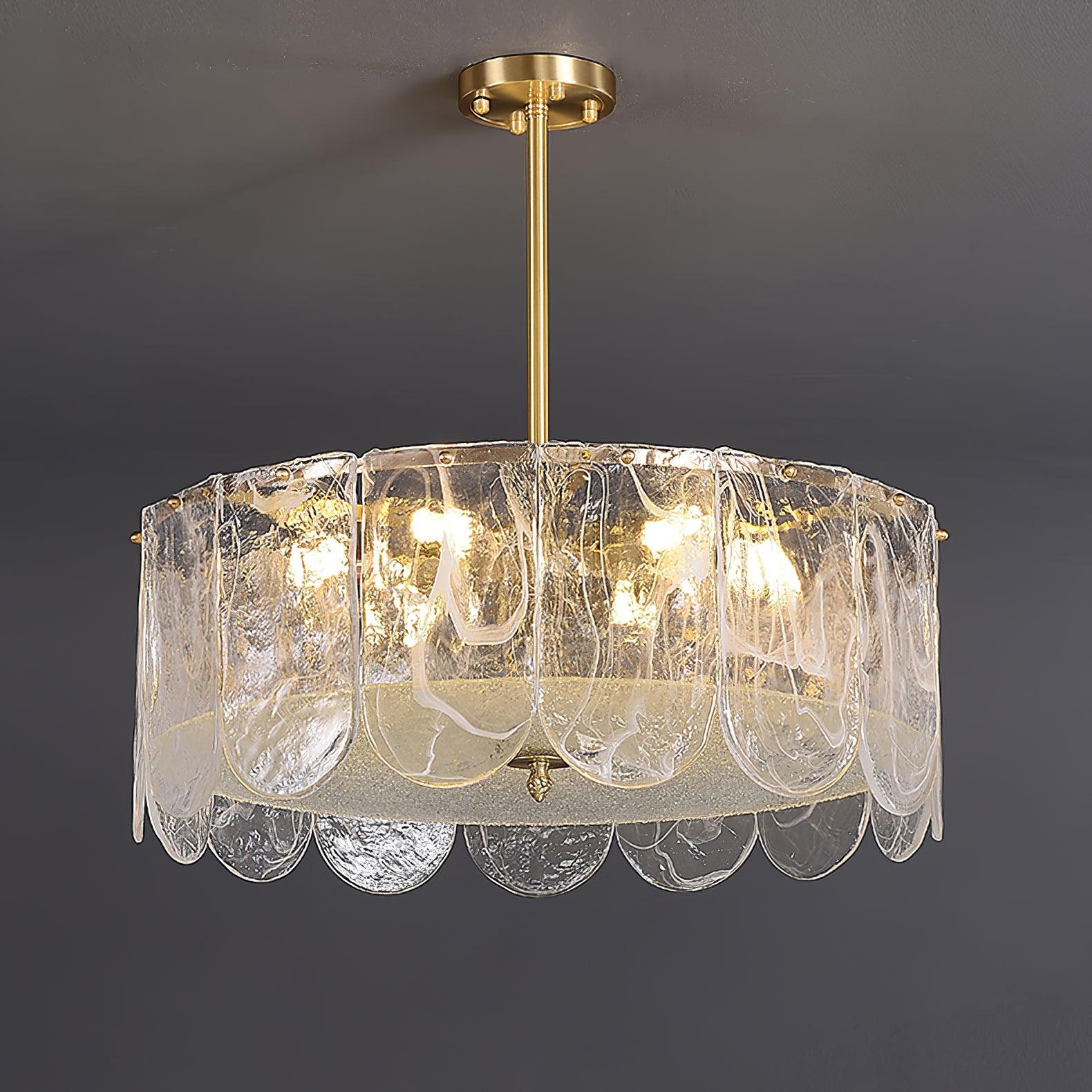 Traditional Classic Metal Glass Chandelier - Cueteks