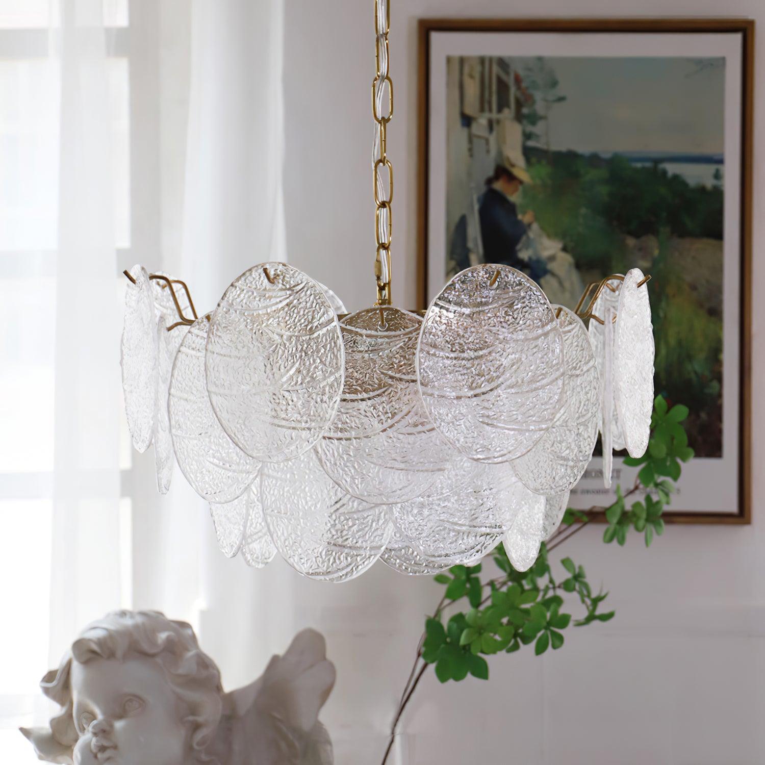Glass Disc Chandelier - Cueteks